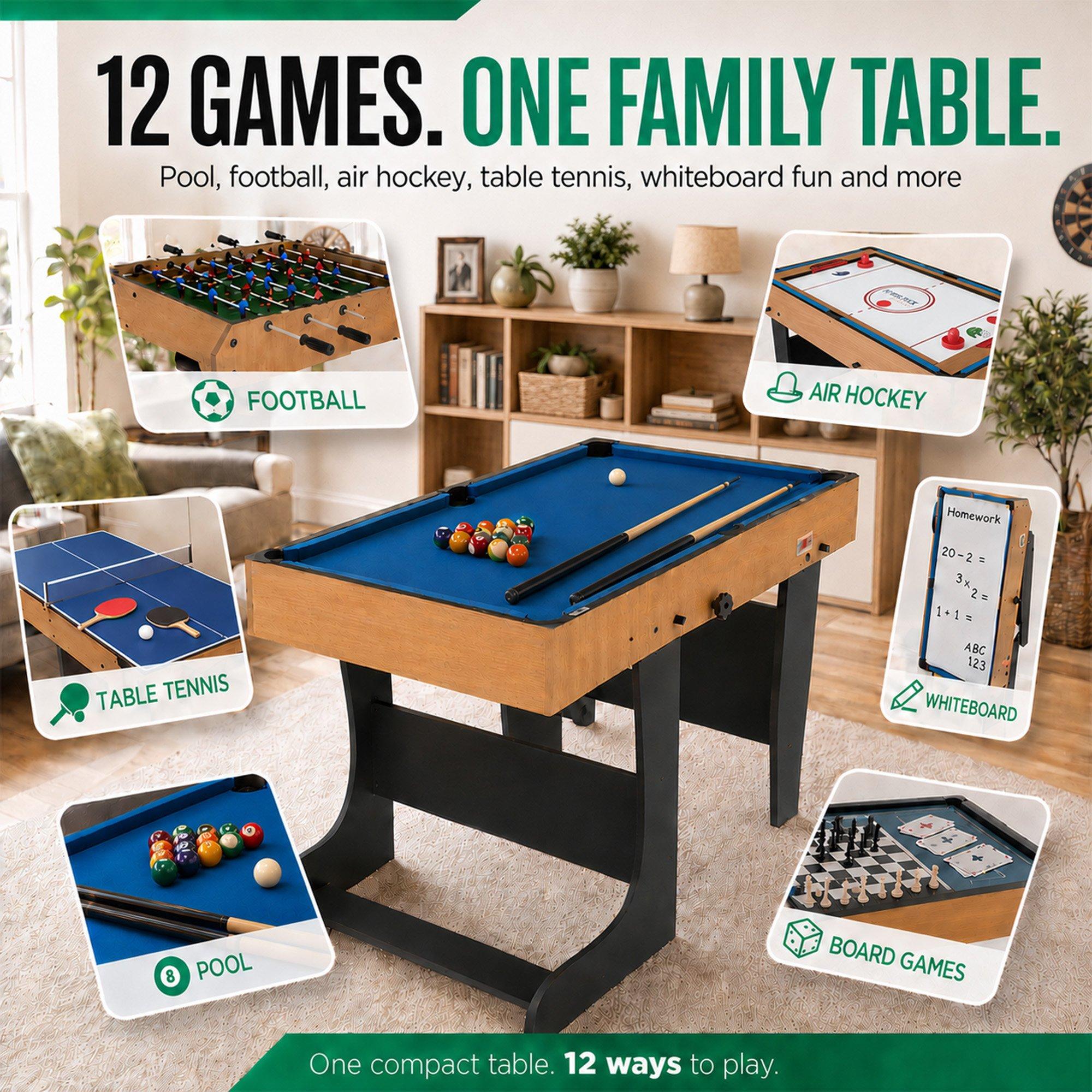 Cloth - Riley - Riley 4ft 12 in 1 Multi Game Table - 2