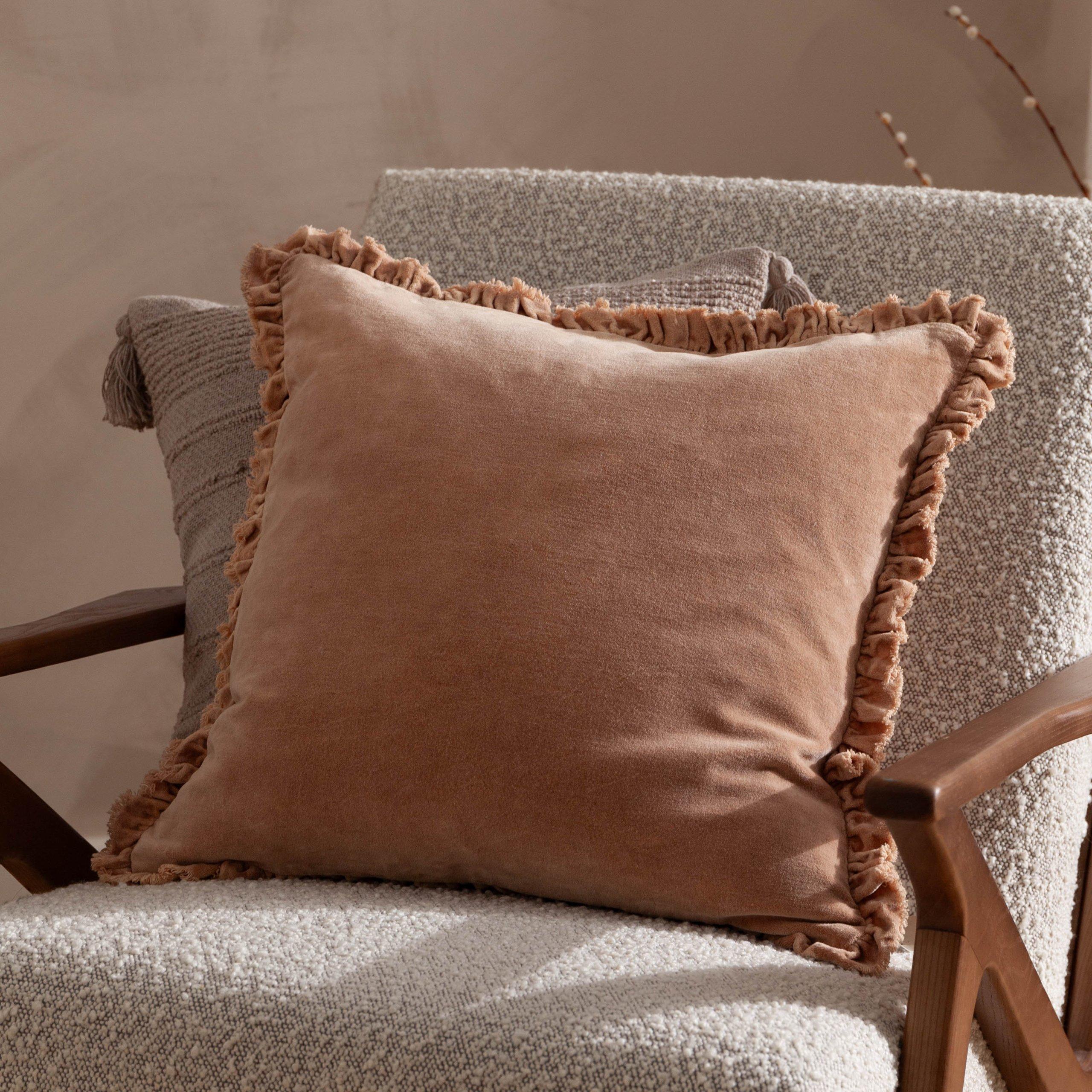 Cashew - Yard - Bertie Cotton Velvet Feather Filled Cushion - 2