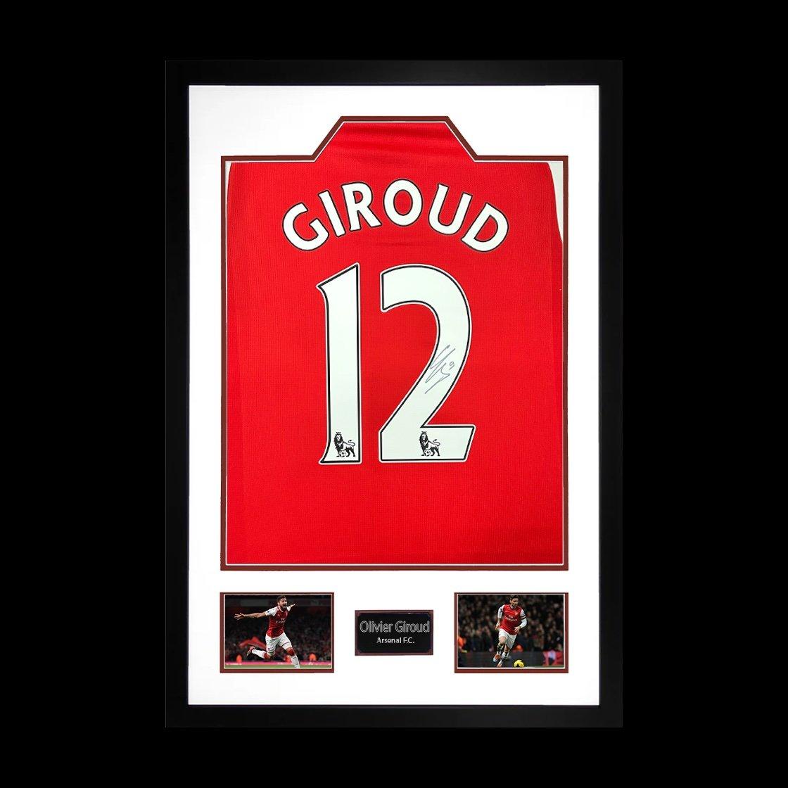 The Fan Cave Olivier Giroud Signed Arsenal Shirt Premium Frame