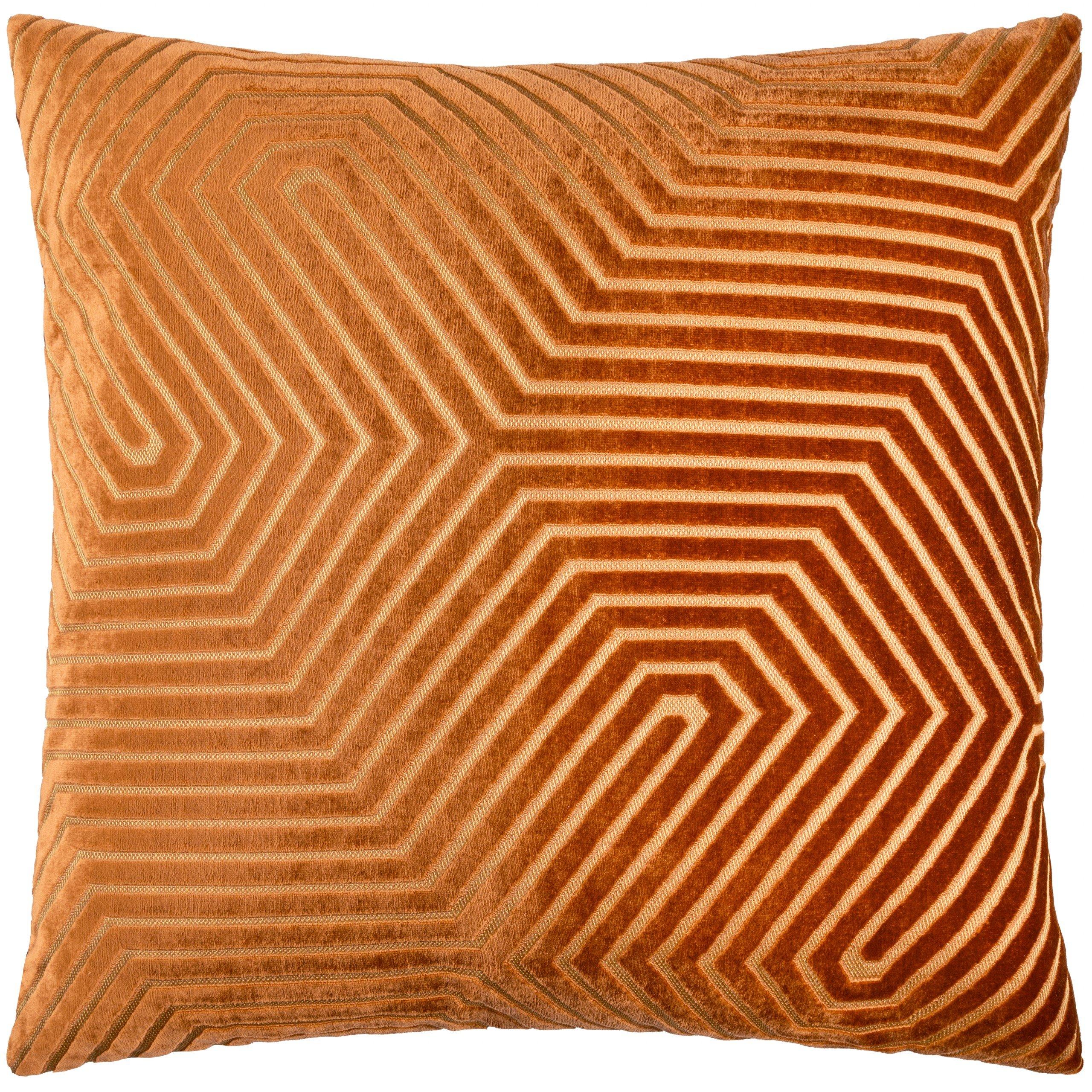 Brick - Paoletti - Evoke Cut Velvet Fibre Filled Cushion - 1