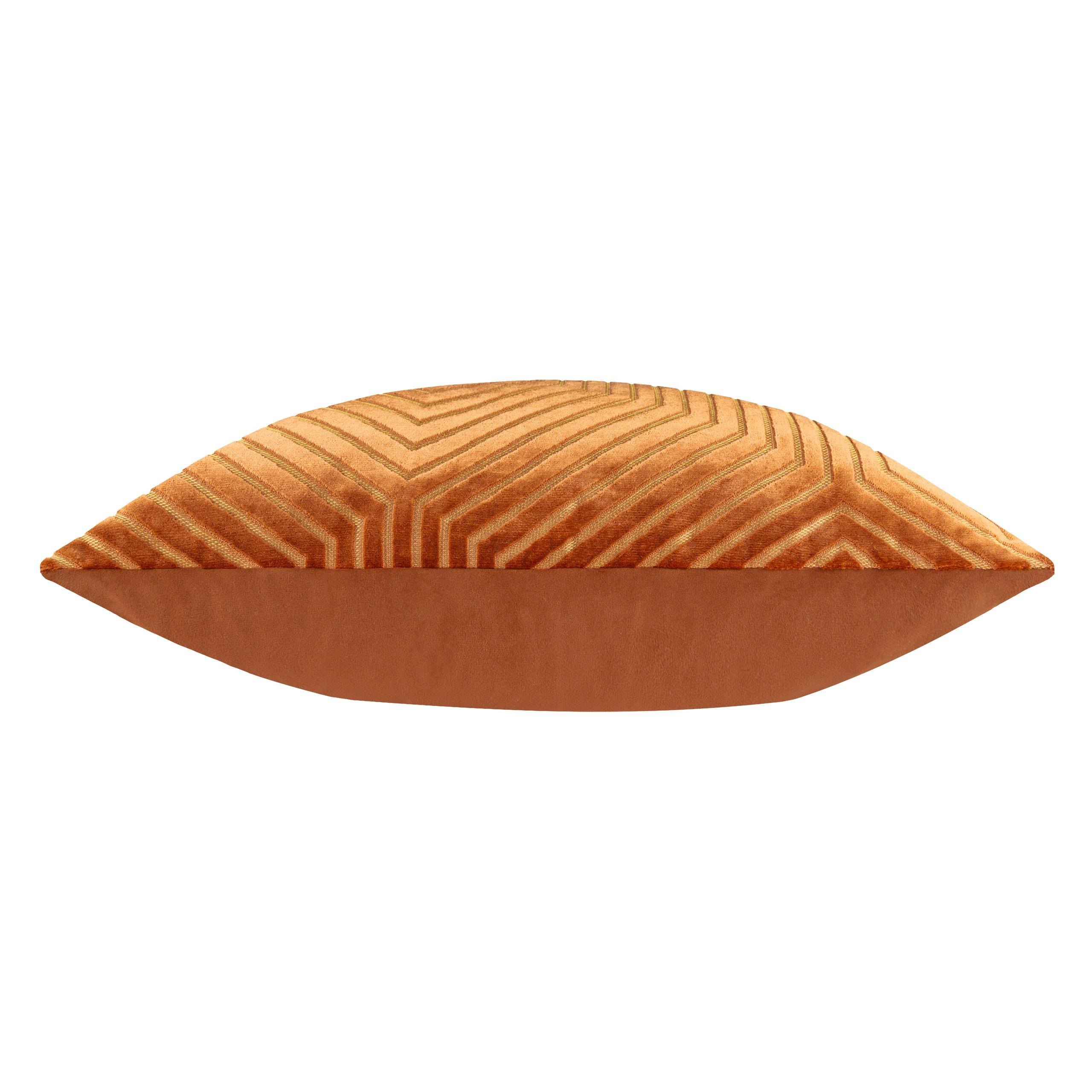 Brick - Paoletti - Evoke Cut Velvet Fibre Filled Cushion - 5