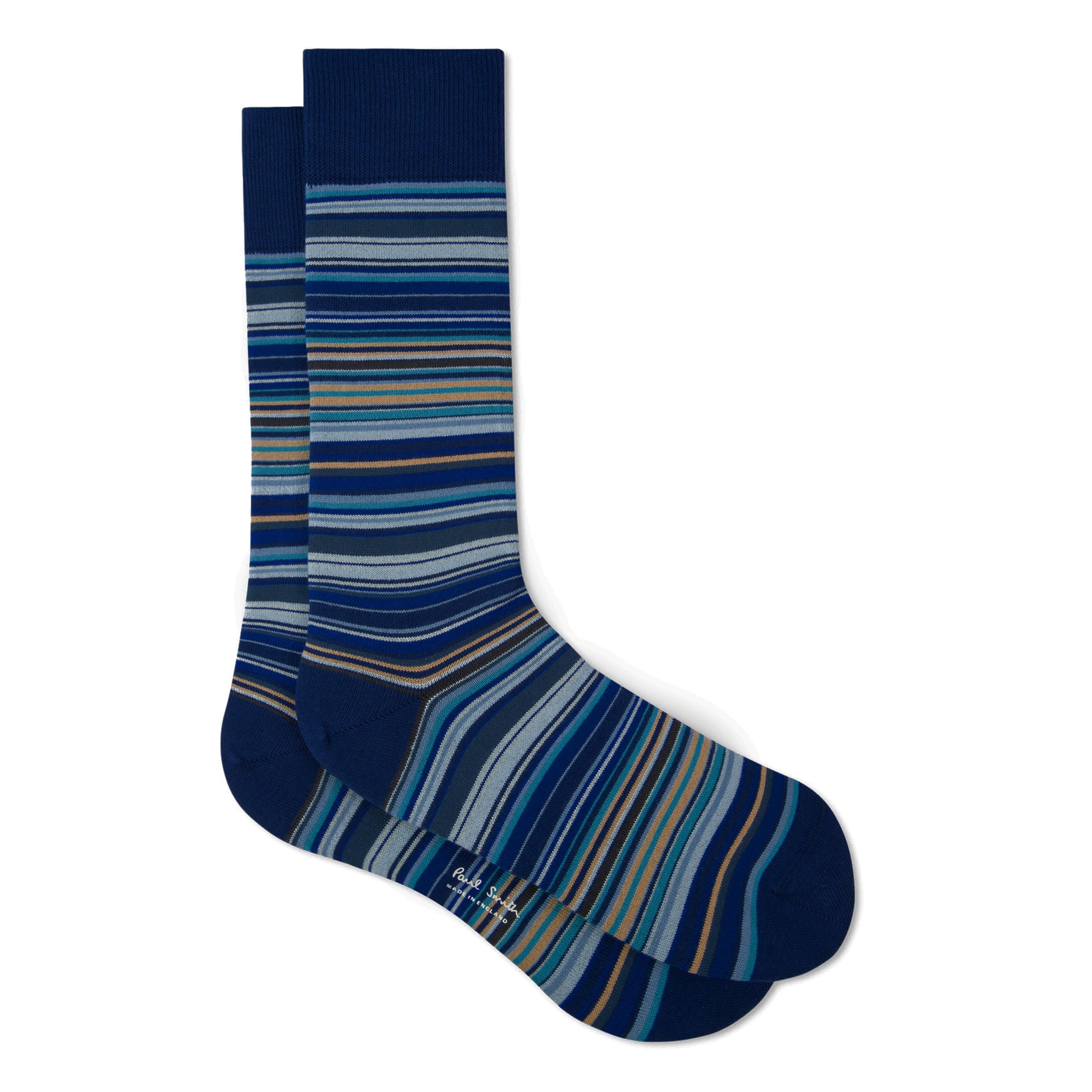Navy Stripe 47 - Paul Smith - Men's Multi Stripe Crew Socks - 3
