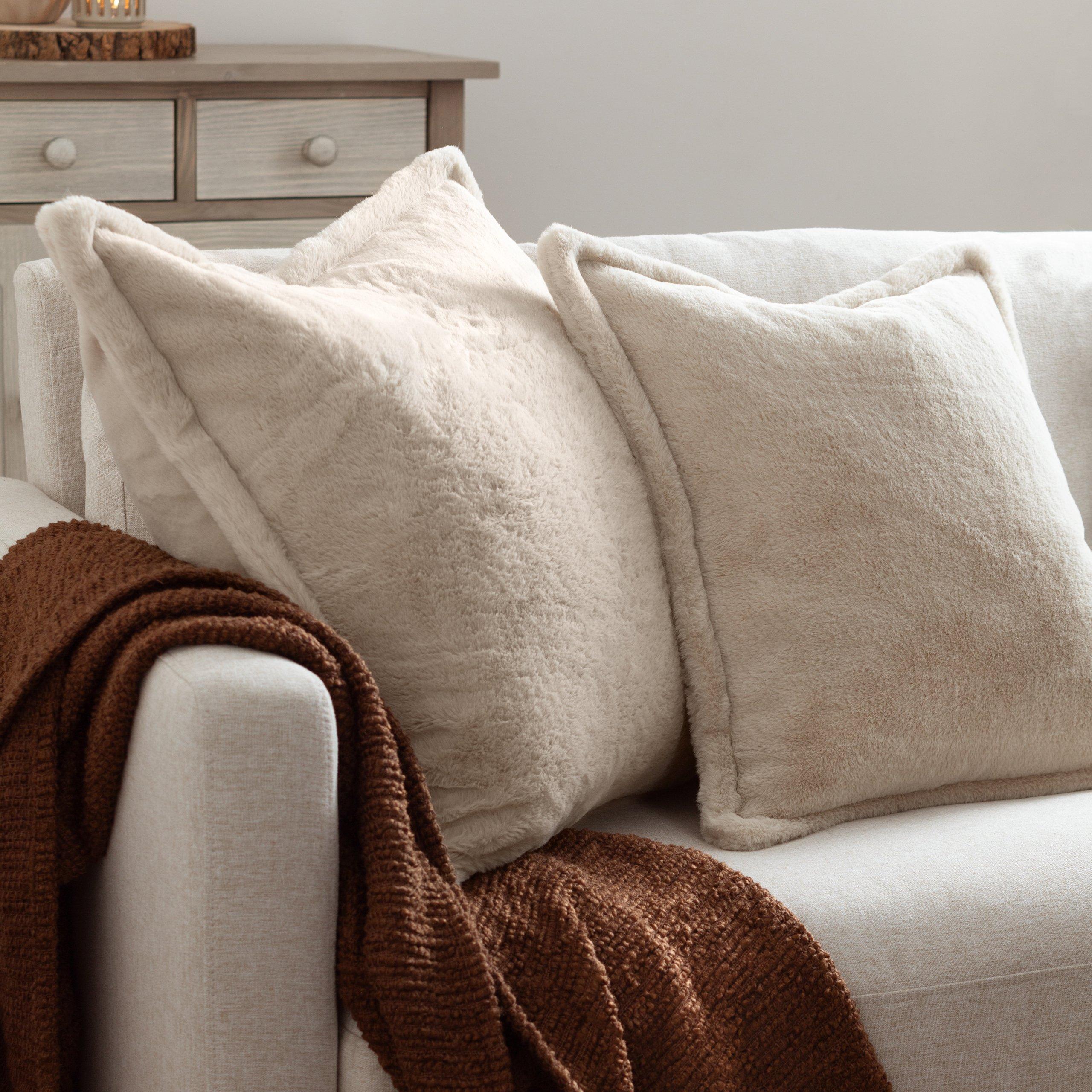 Natural - Furn - Kallu Faux Fur Feather Filled Cushion - 8