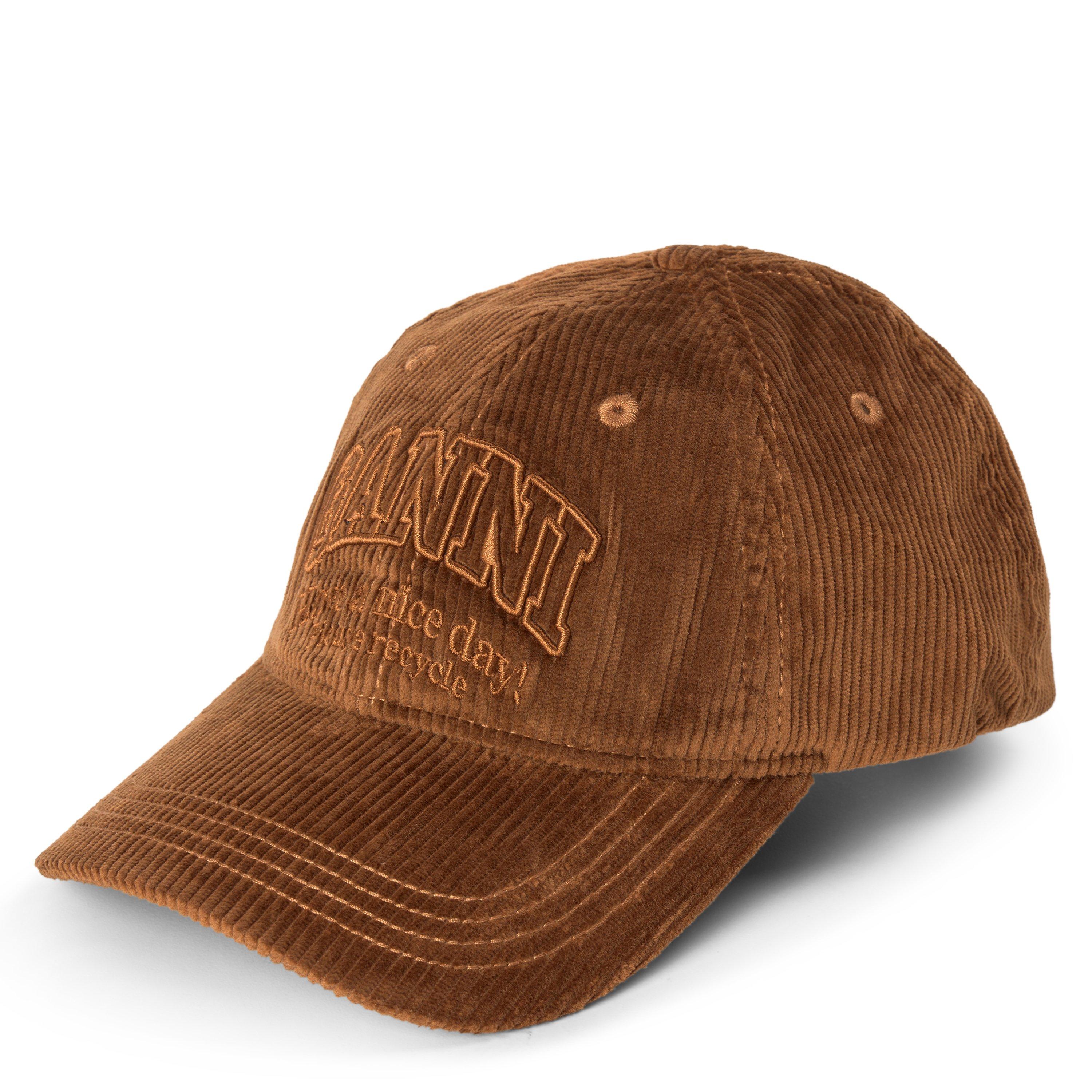 Ganni , Hats & Caps, Female, Brown, One Size, Corduroy Cap - Image 2
