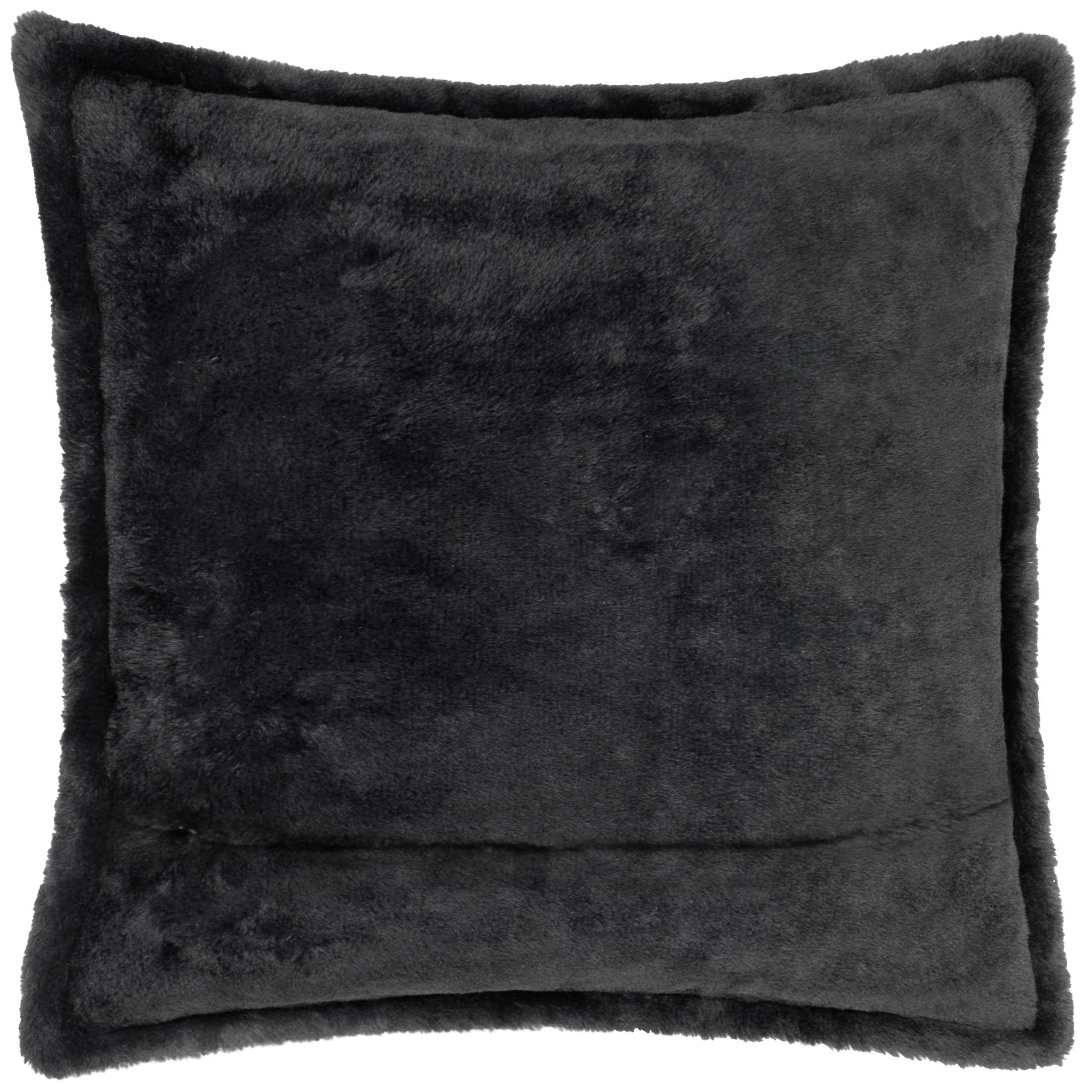 Black - Furn - Kallu Faux Fur Feather Filled Cushion - 4