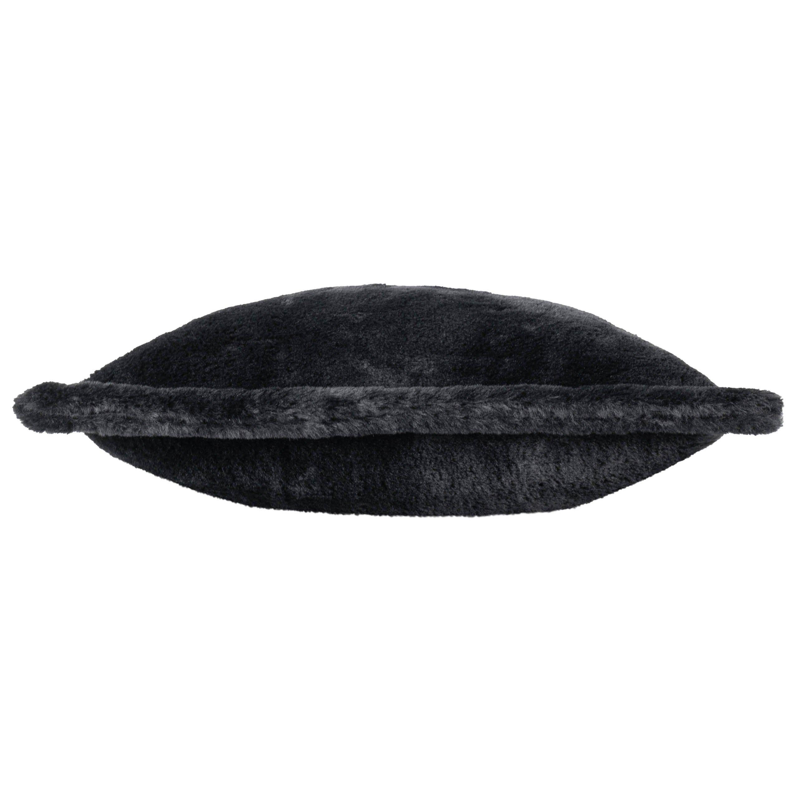 Black - Furn - Kallu Faux Fur Feather Filled Cushion - 5