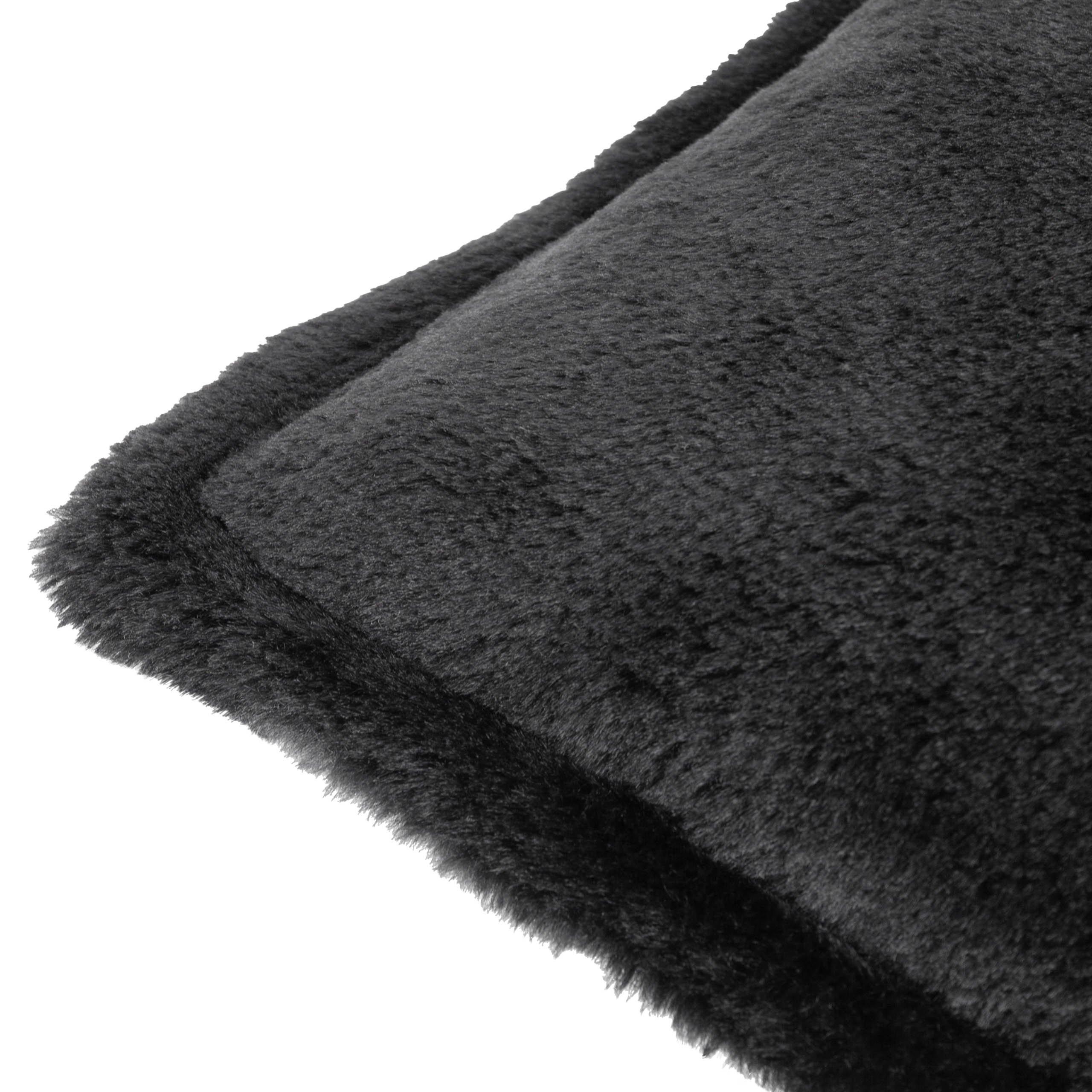 Black - Furn - Kallu Faux Fur Feather Filled Cushion - 6