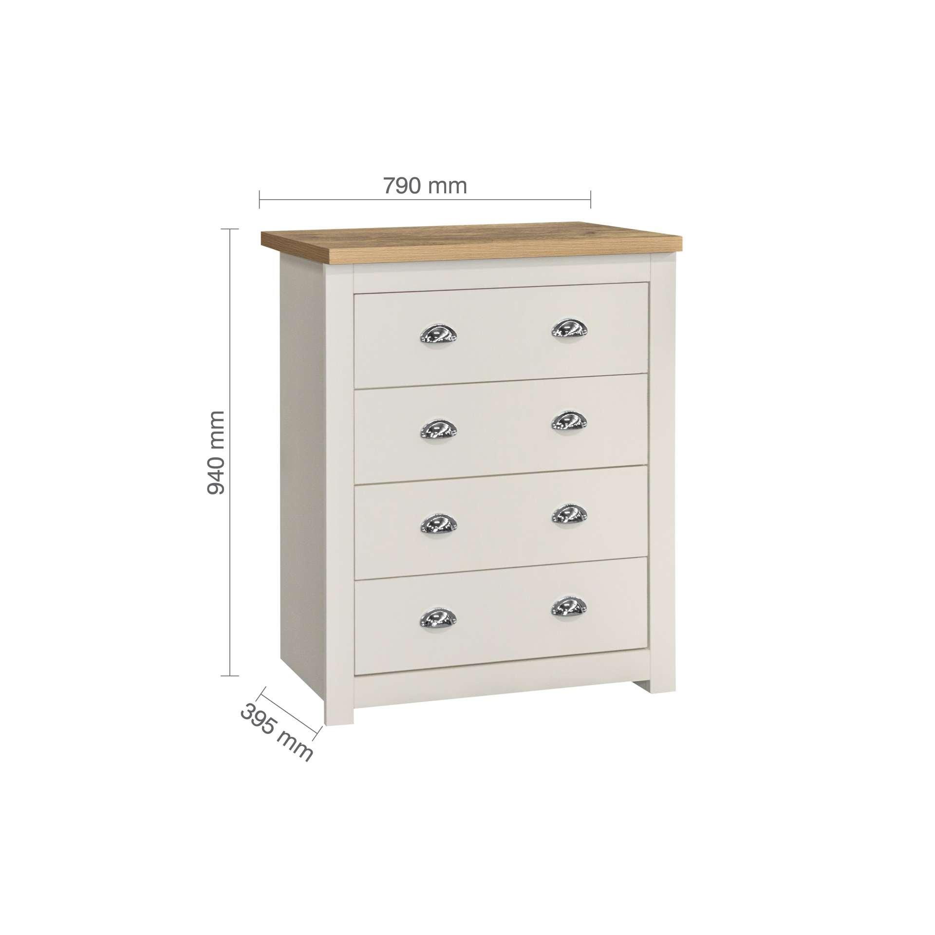 White - Birlea - Highgate 4 Drawer Chest - 9