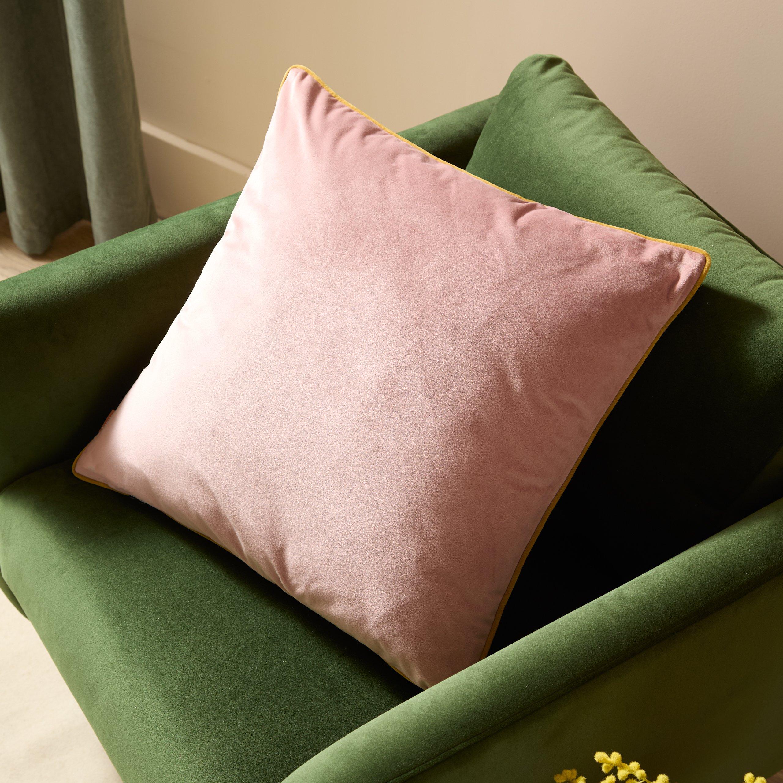 Blush/Gold - Furn - Meridian Velvet Fibre Filled Cushion - 2