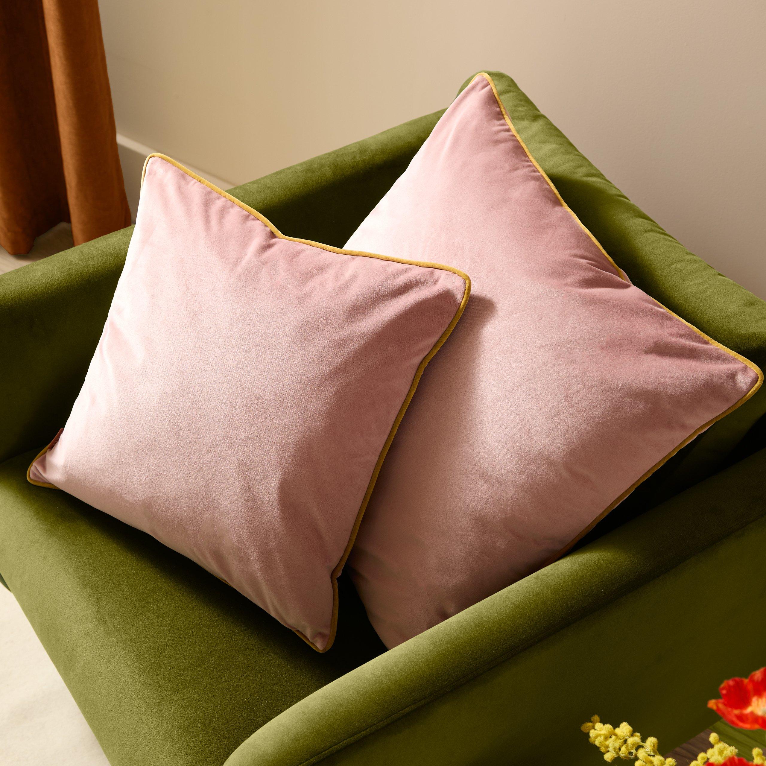 Blush/Gold - Furn - Meridian Velvet Fibre Filled Cushion - 6