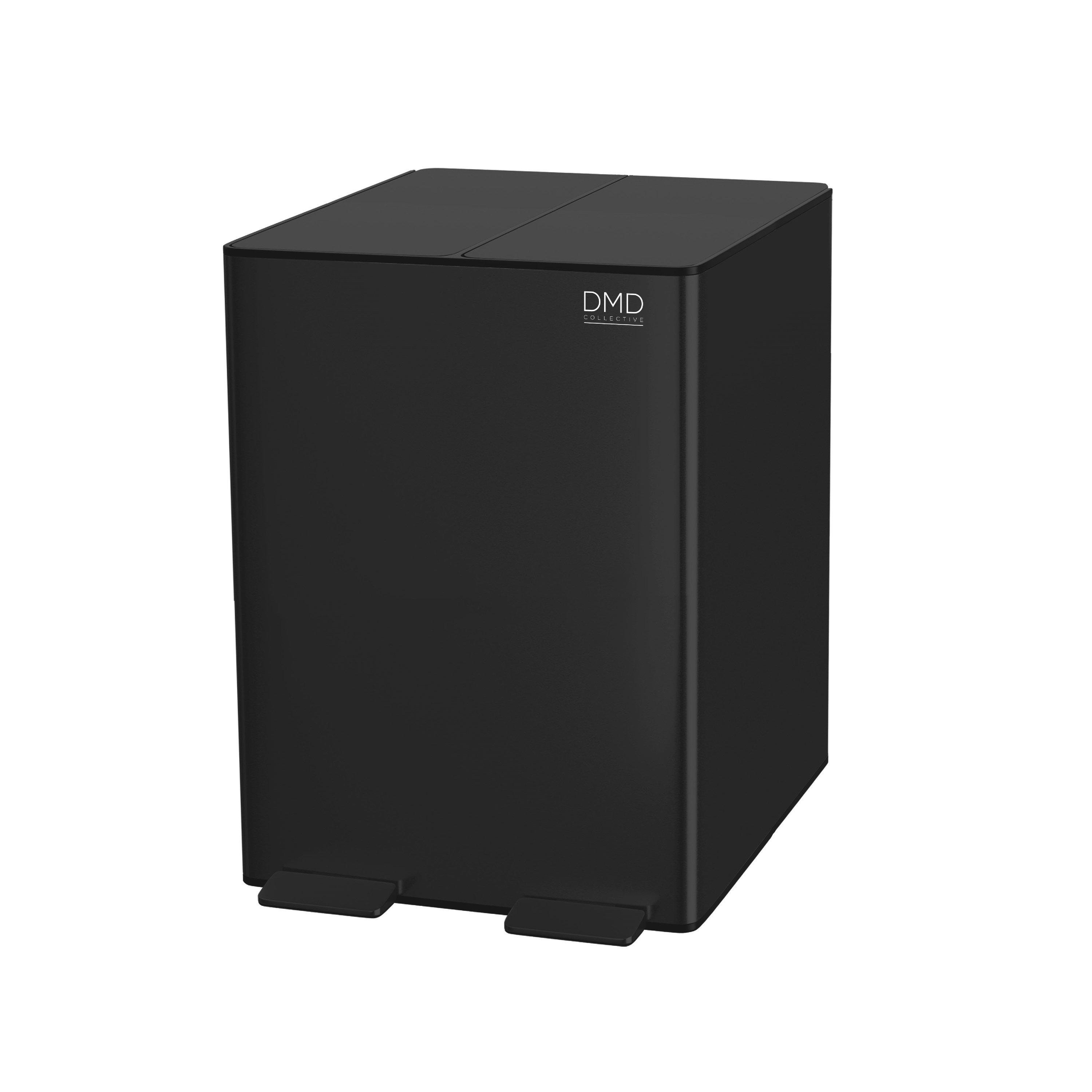 Dmd Collective  2X15l Dual Stainless Steel Bin - Black - 15L+15L