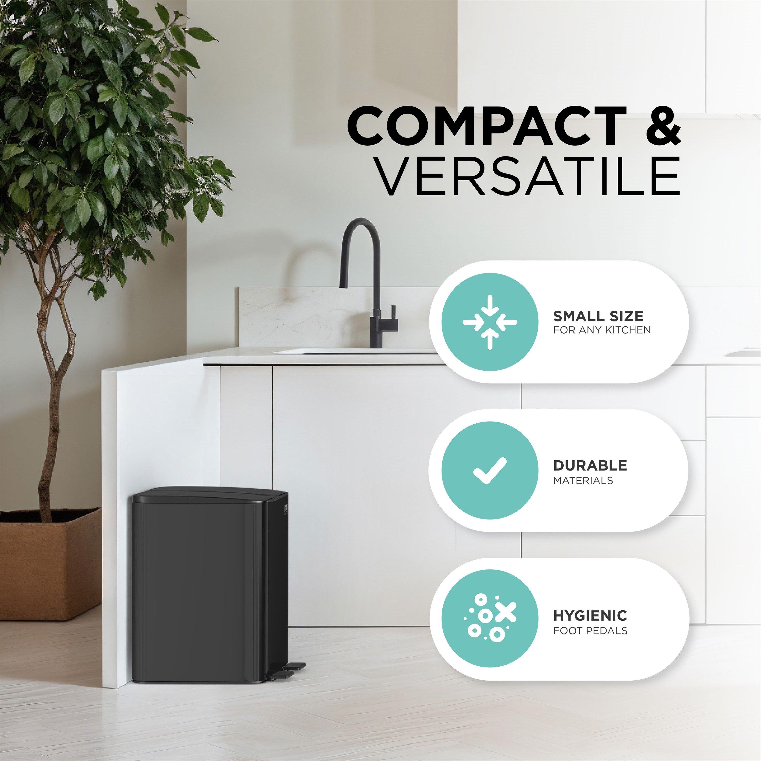 Black - DMD Collective - 2x15L Dual Stainless Steel Bin - 7