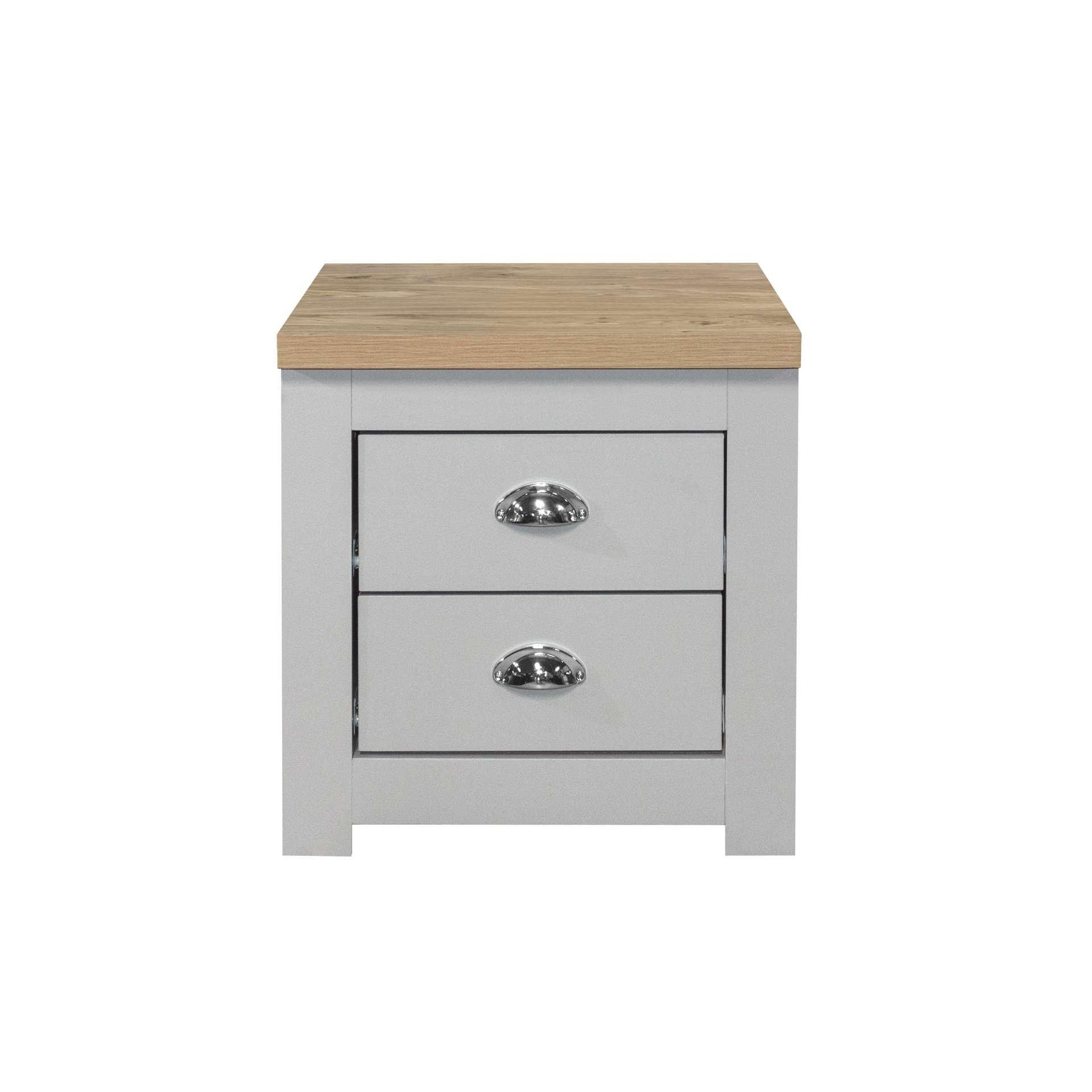 Grey - Birlea - Highgate 2 Drawer Bedside - 4
