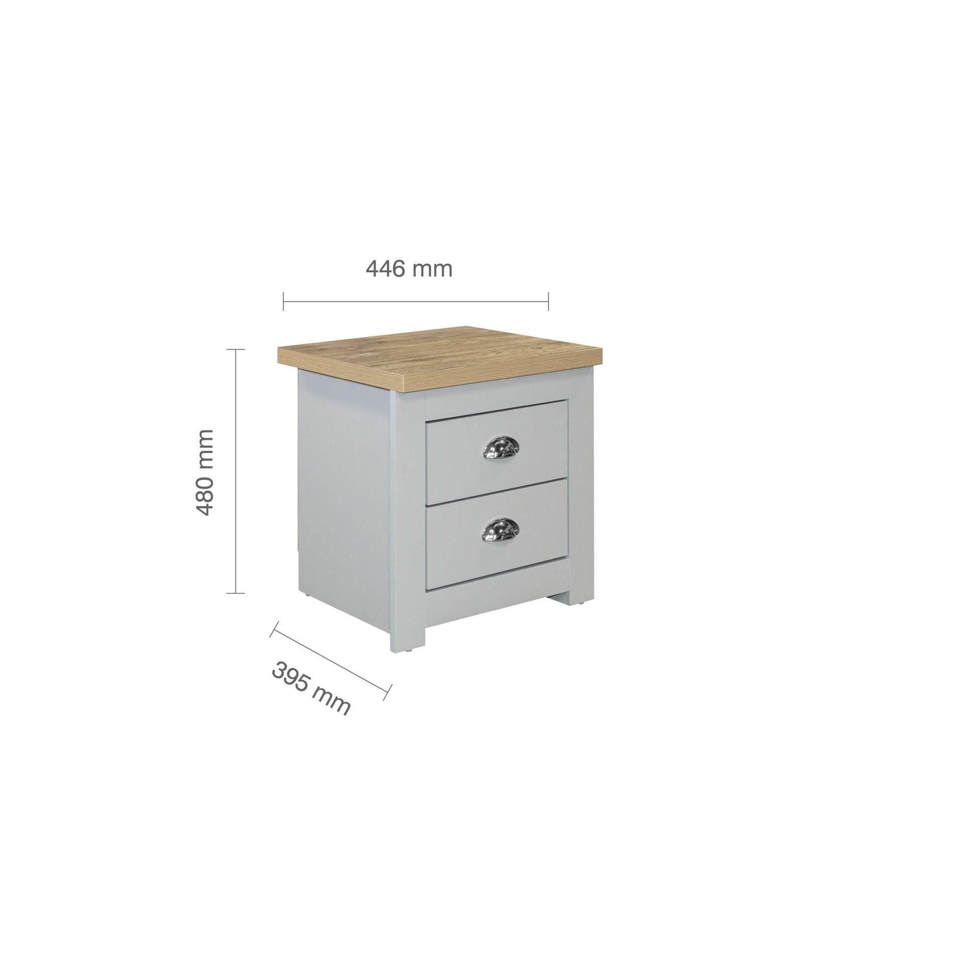 Grey - Birlea - Highgate 2 Drawer Bedside - 7