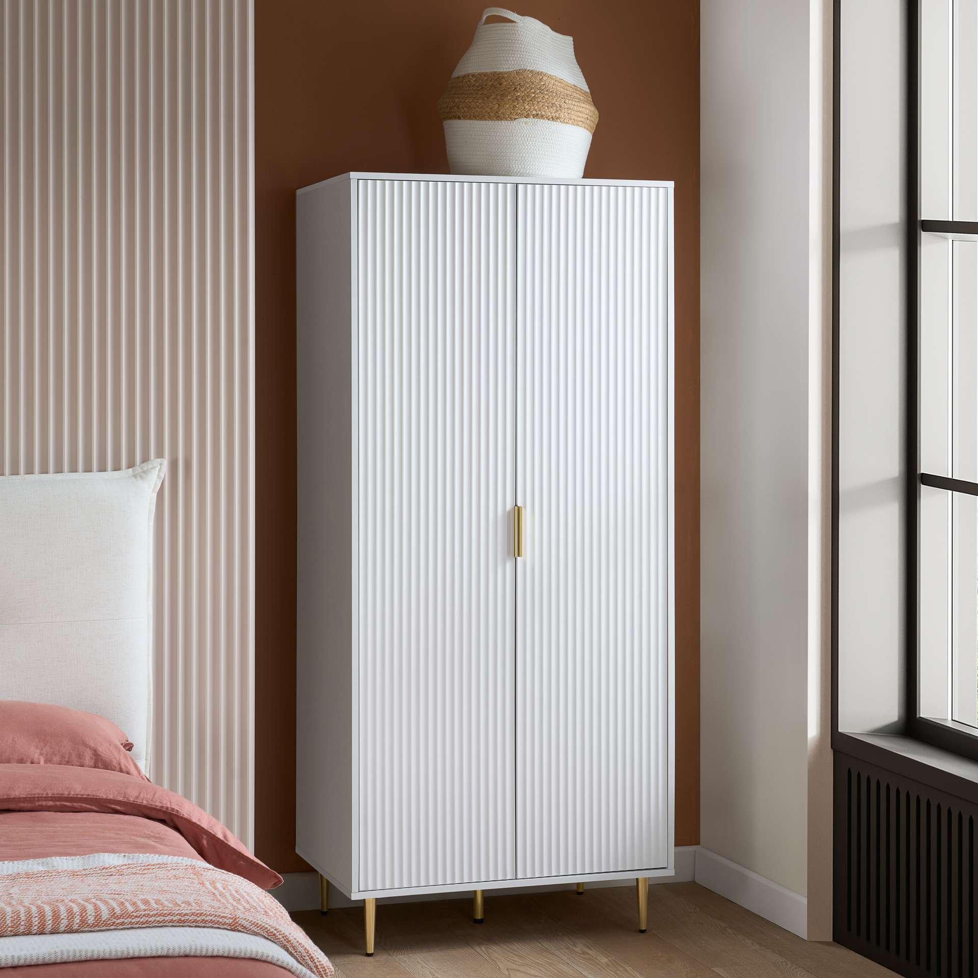 White - Birlea - Zara 2 Door Fluted Wardrobe - 1