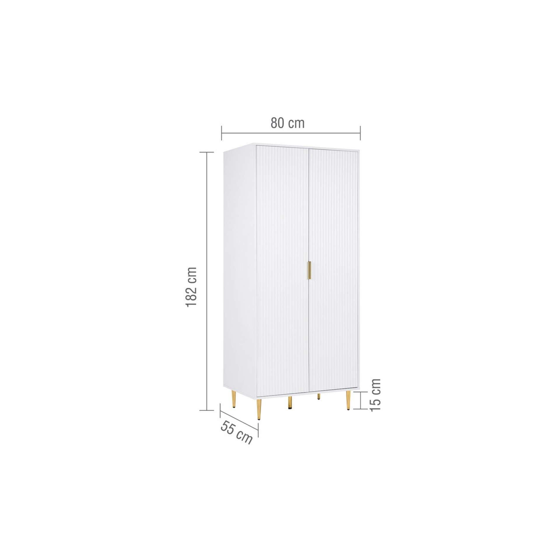 White - Birlea - Zara 2 Door Fluted Wardrobe - 11