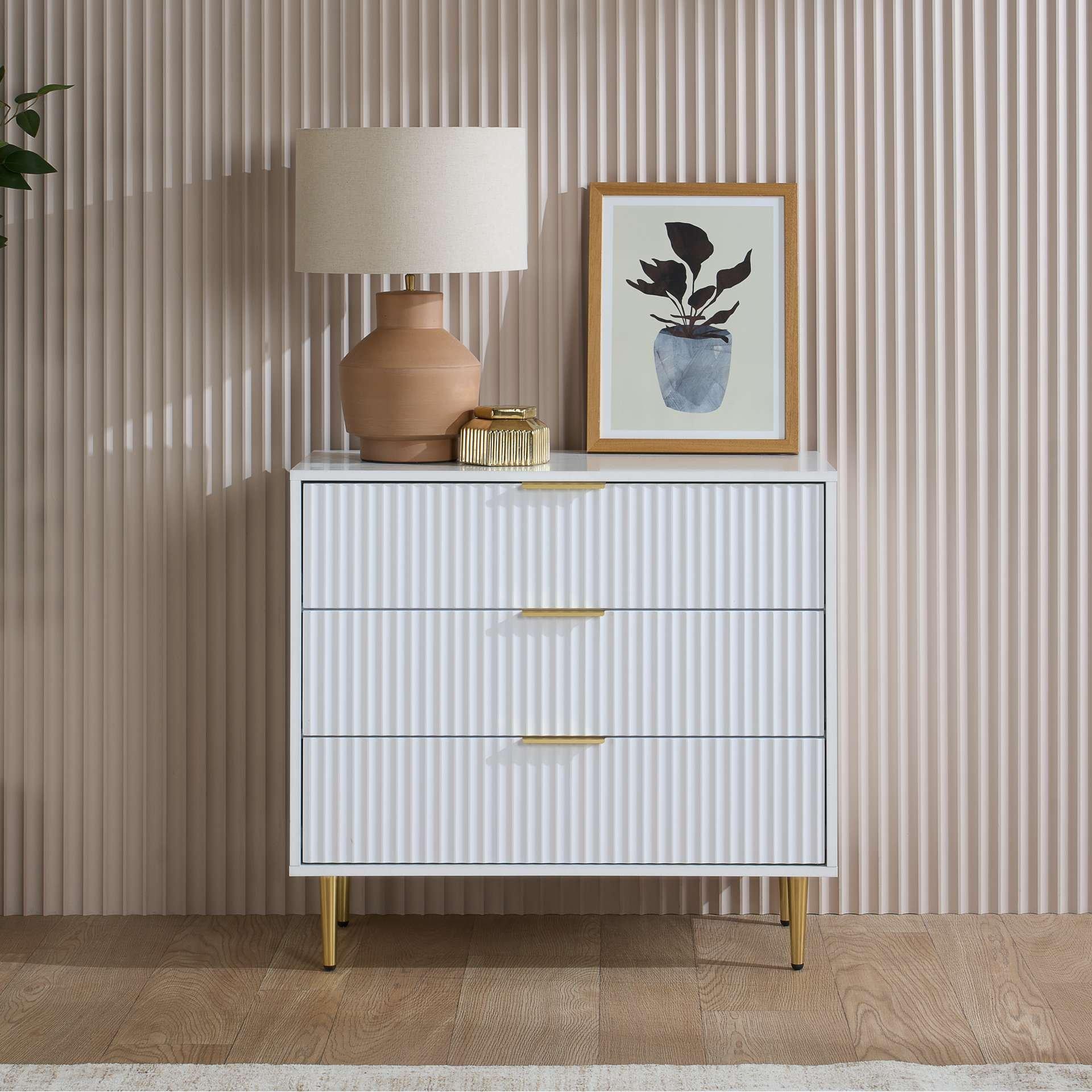 Zara 3 Drawer Fluted Chest