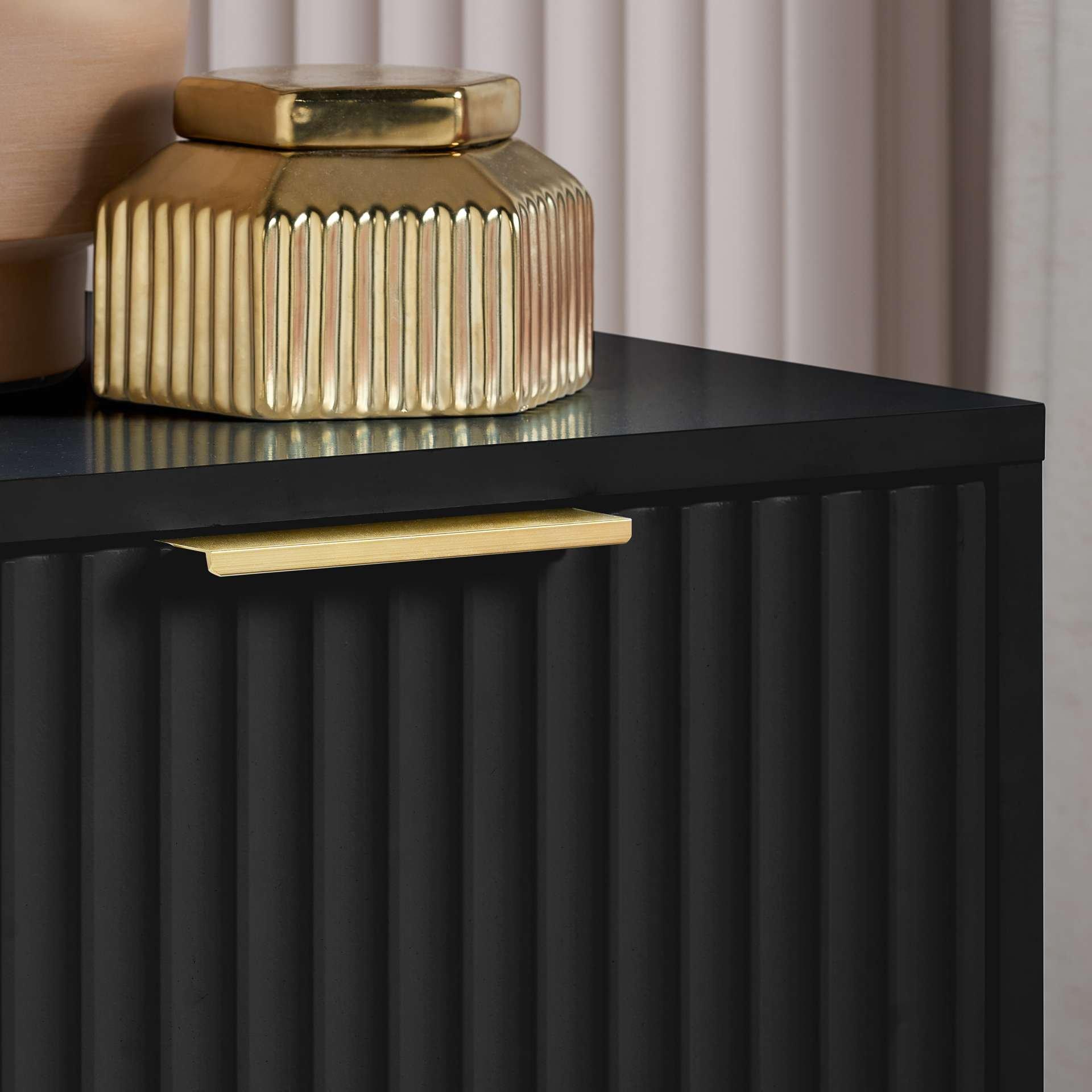 Black - Birlea - Zara 3 Drawer Fluted Chest - 2