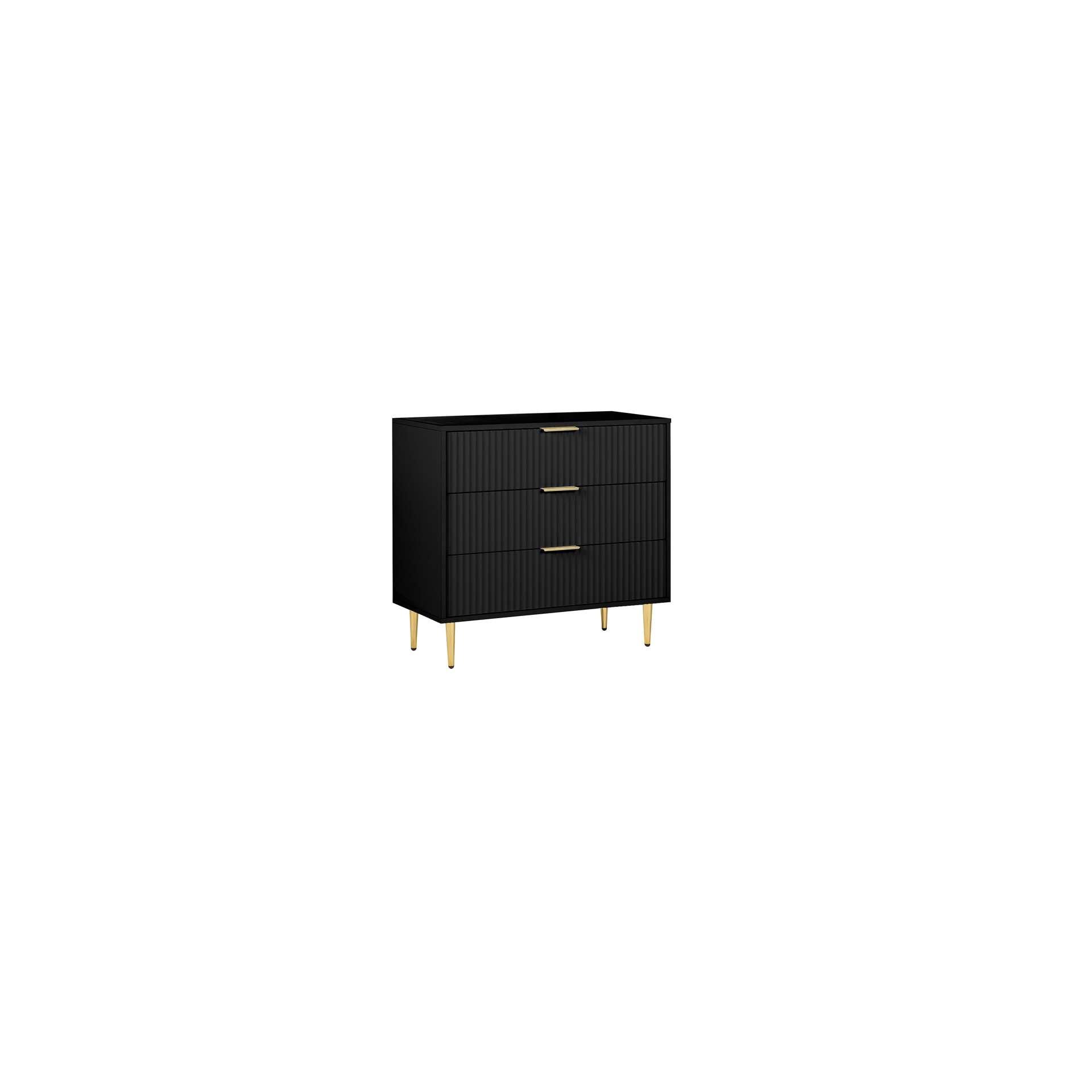 Black - Birlea - Zara 3 Drawer Fluted Chest - 6