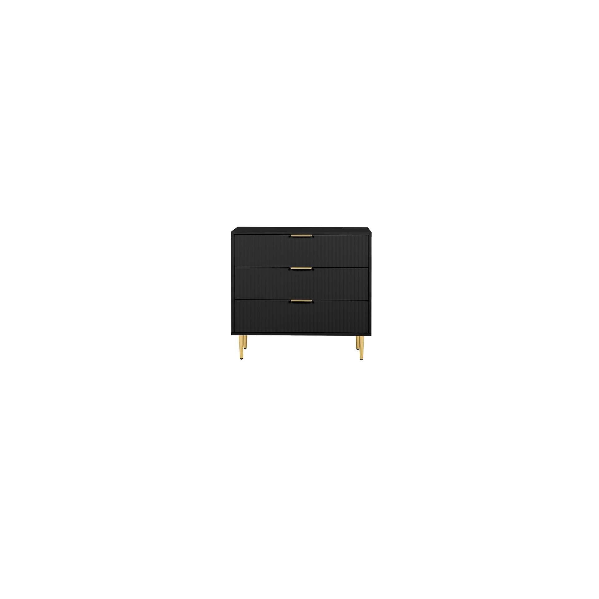 Black - Birlea - Zara 3 Drawer Fluted Chest - 7