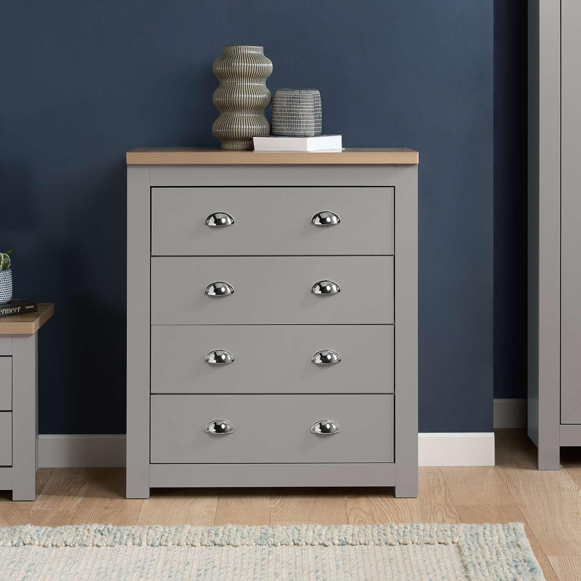 Grey - Birlea - Highgate 4 Drawer Chest - 1
