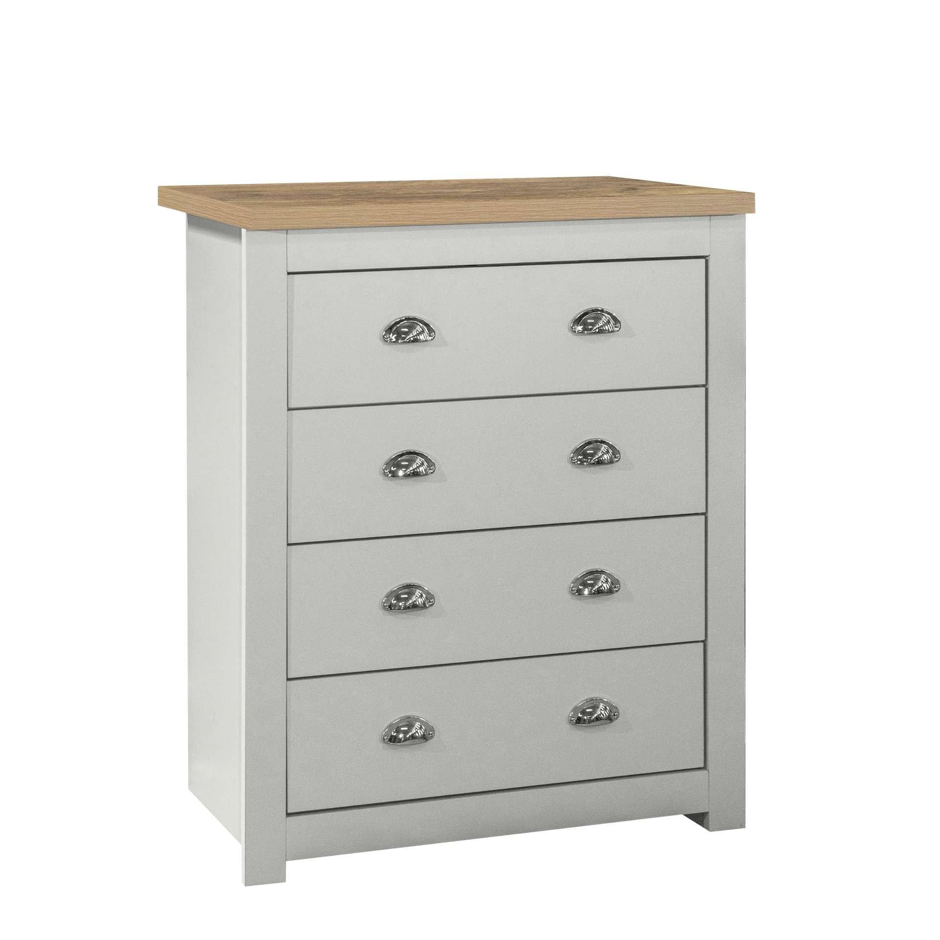 Grey - Birlea - Highgate 4 Drawer Chest - 5