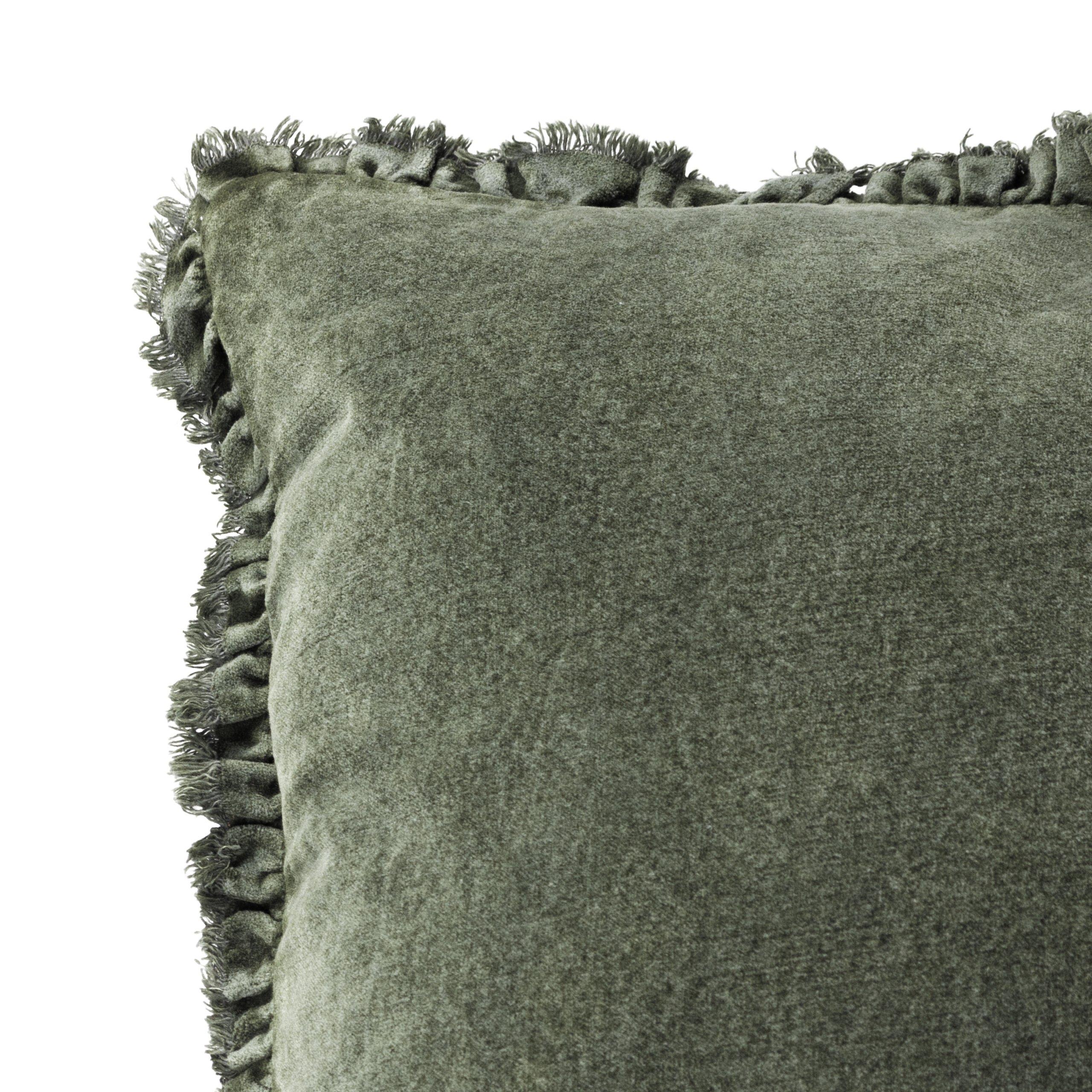 Moss - Yard - Bertie Cotton Velvet Fibre Filled Cushion - 6