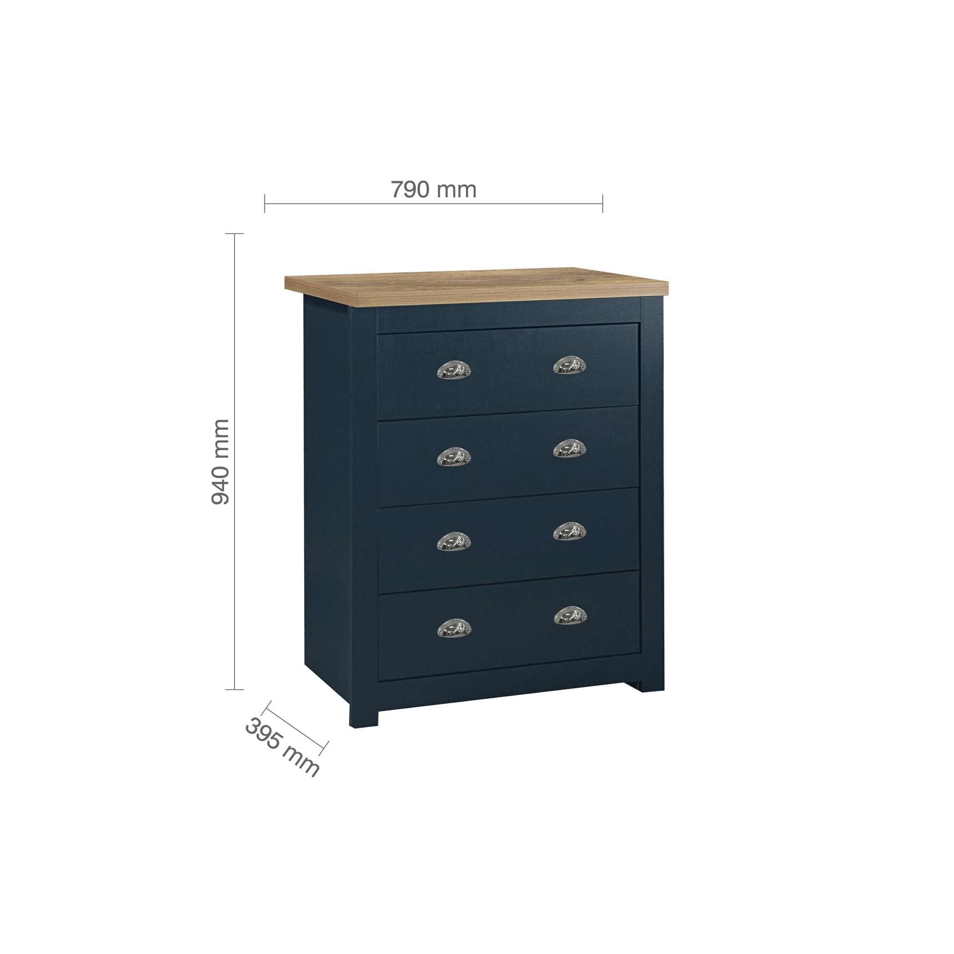 Blue - Birlea - Highgate 4 Drawer Chest - 9
