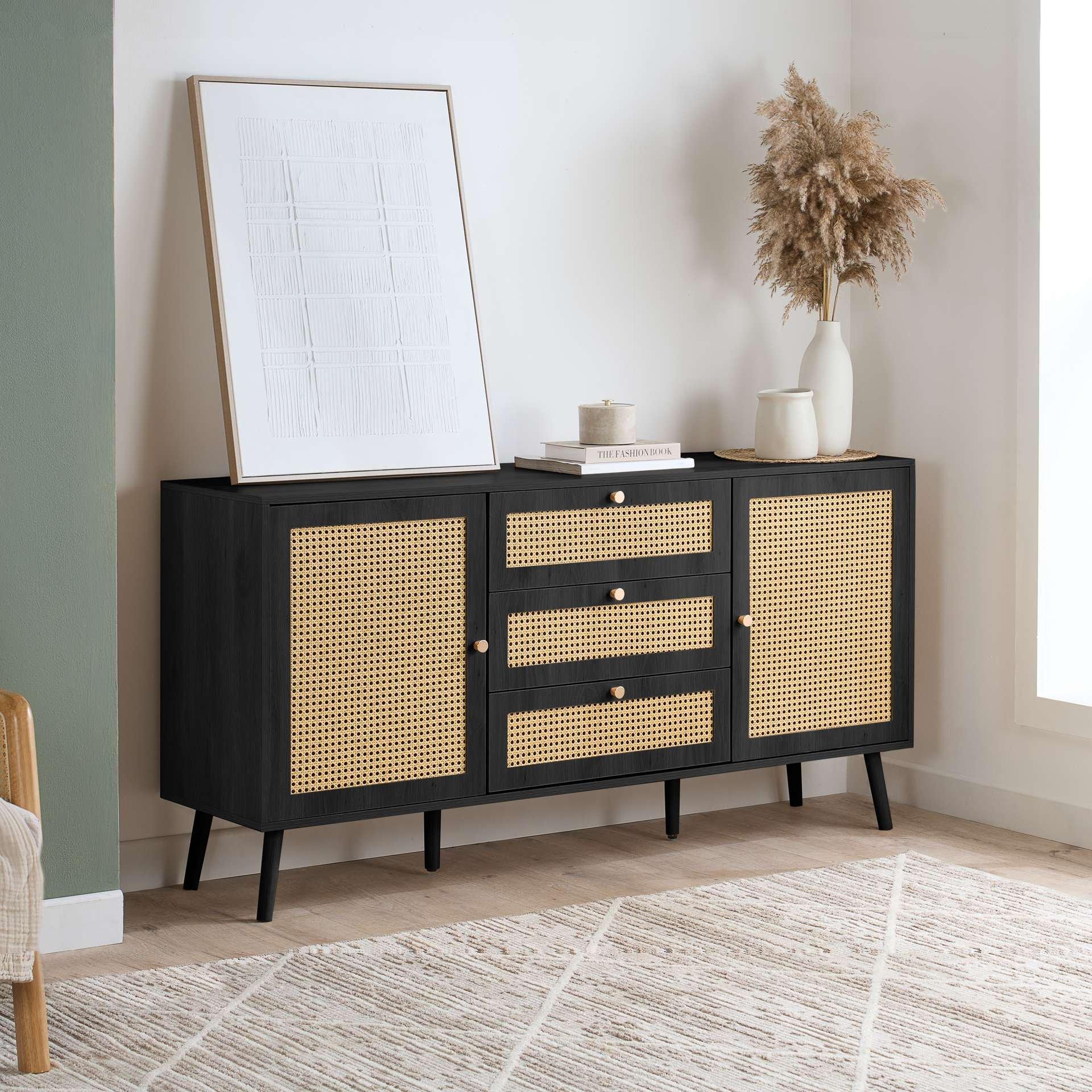 Birlea  Croxley 2 Door 3 Drawer Sideboard - Black