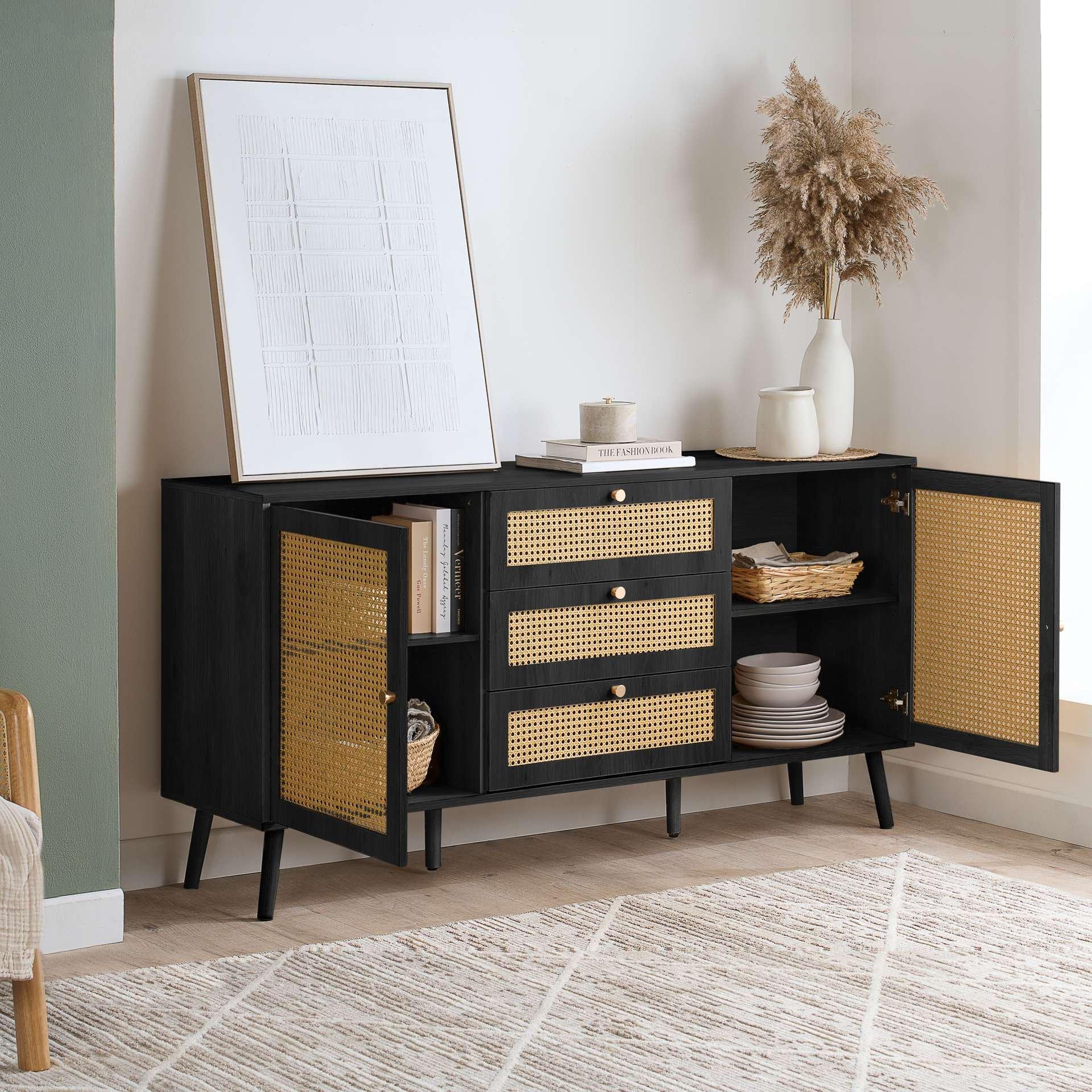 Black - Birlea - Croxley 2 Door 3 Drawer Sideboard - 2