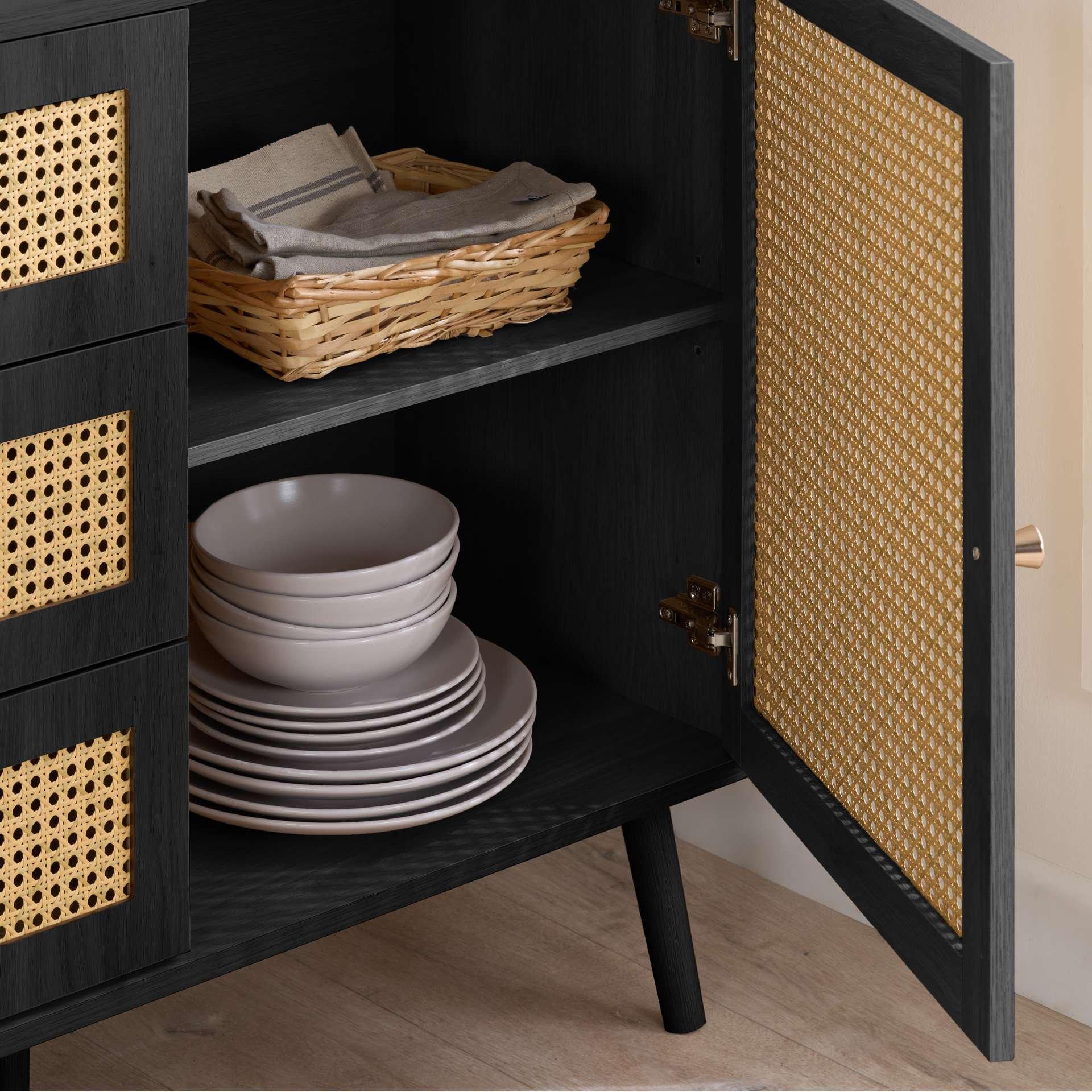 Black - Birlea - Croxley 2 Door 3 Drawer Sideboard - 4