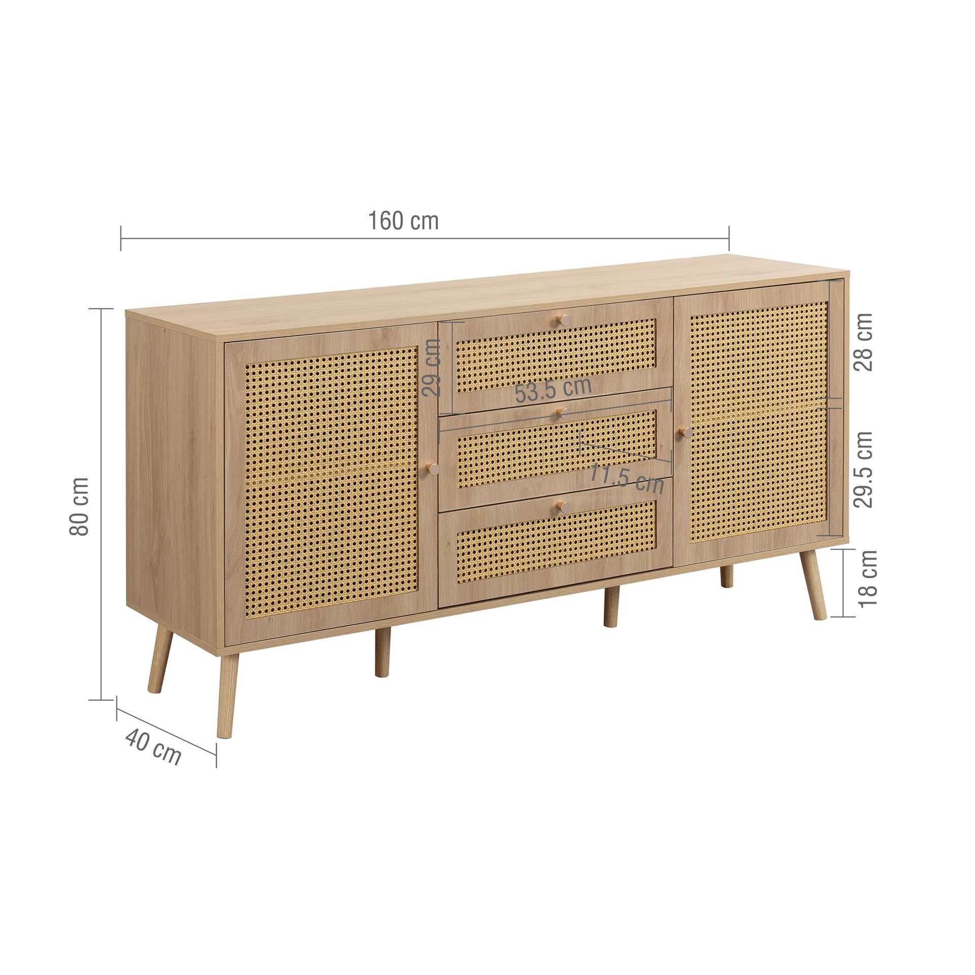 Brown - Birlea - Croxley 2 Door 3 Drawer Sideboard - 16