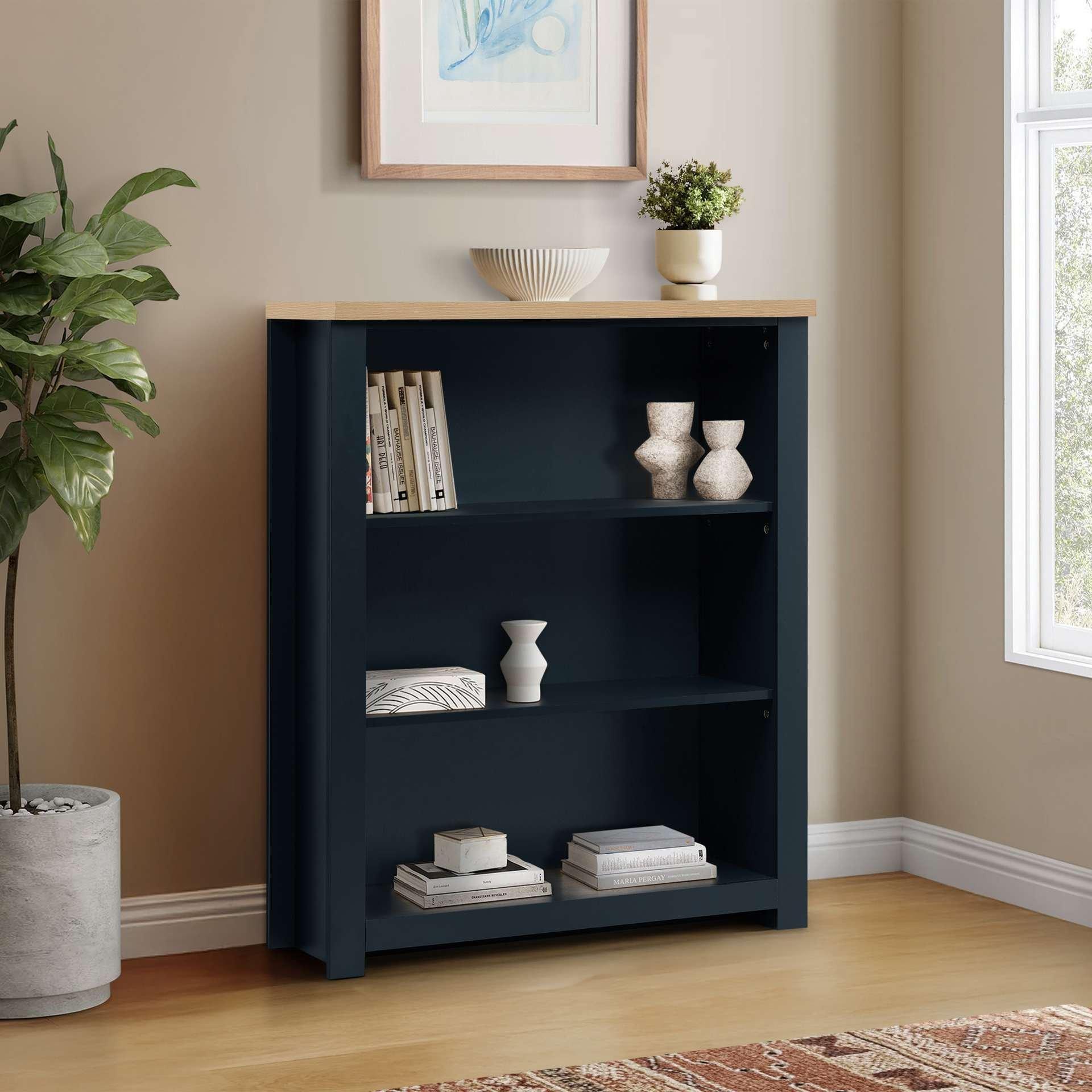 Blue - Birlea - Highgate 3 Tier Bookshelf - 1