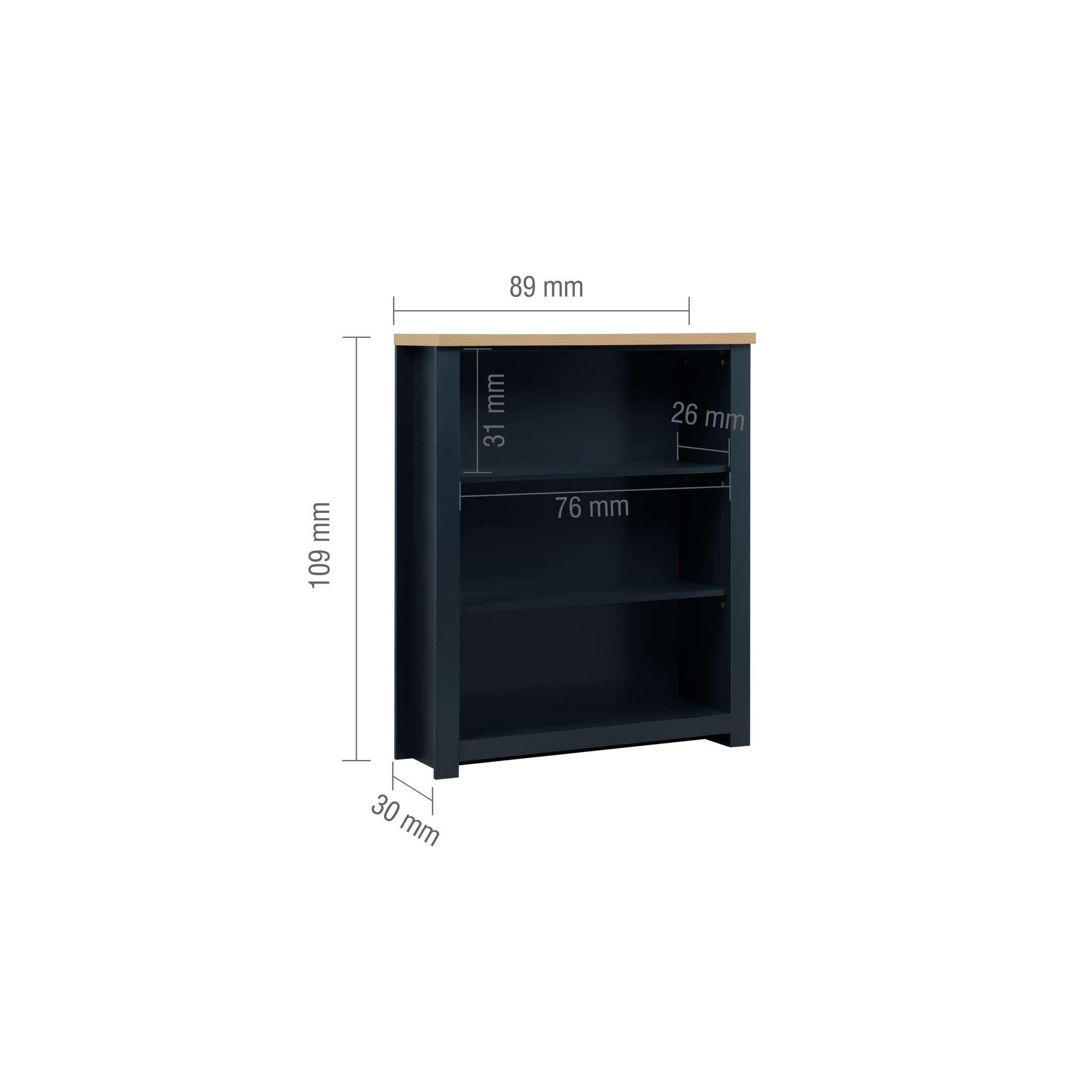 Blue - Birlea - Highgate 3 Tier Bookshelf - 8