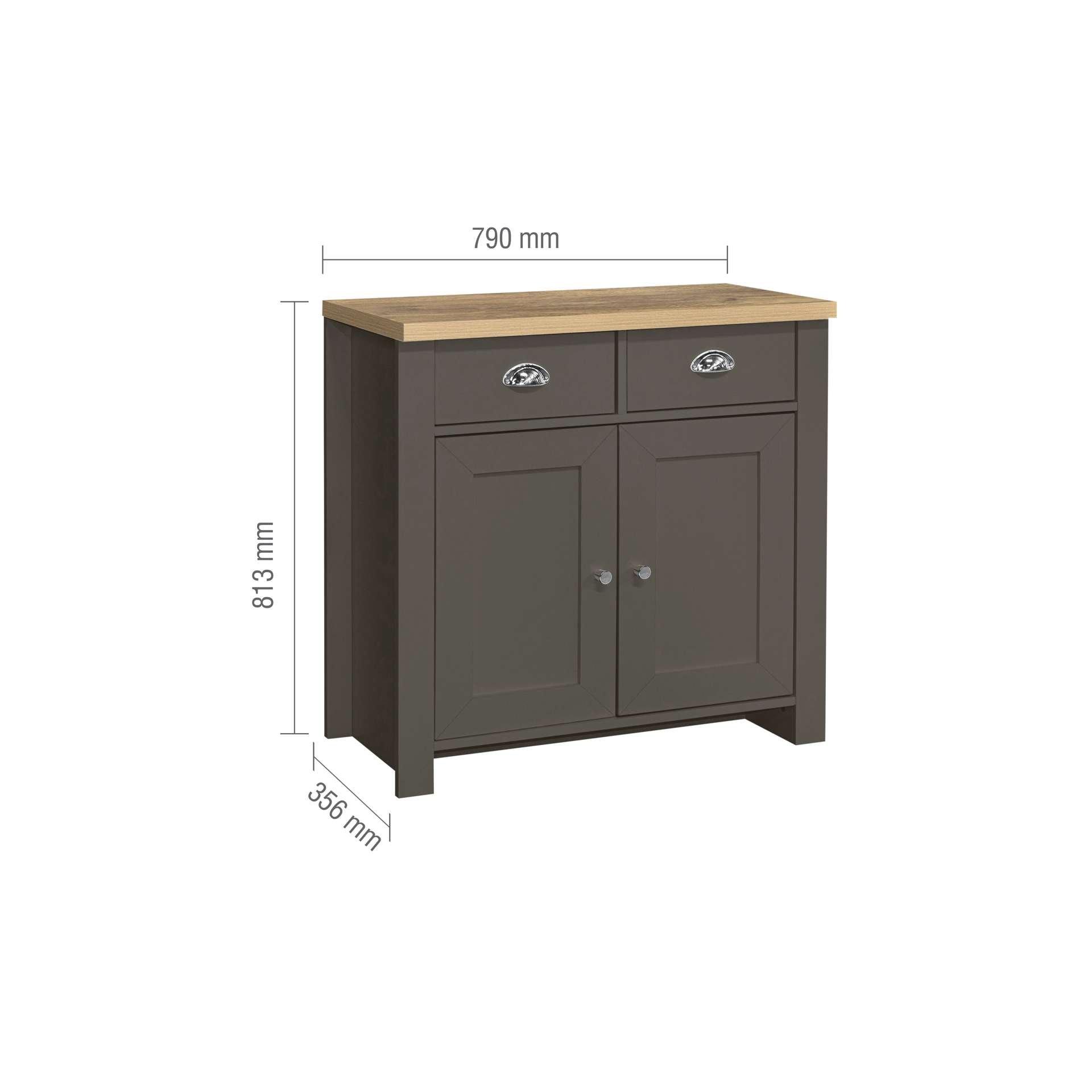 Grey - Birlea - Highgate 2 Door 2 Drawer Sideboard - 8
