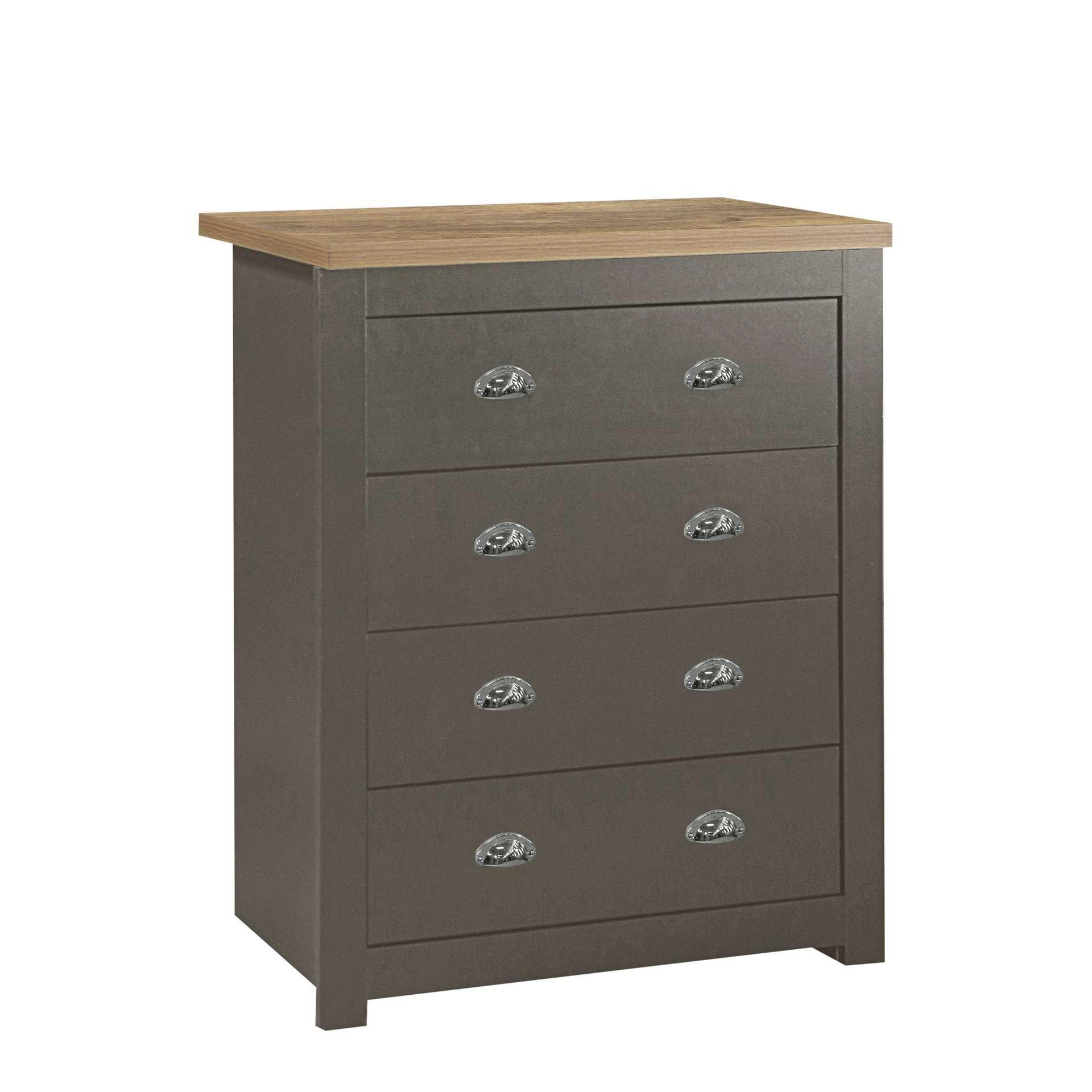 Grey - Birlea - Highgate 4 Drawer Chest - 4