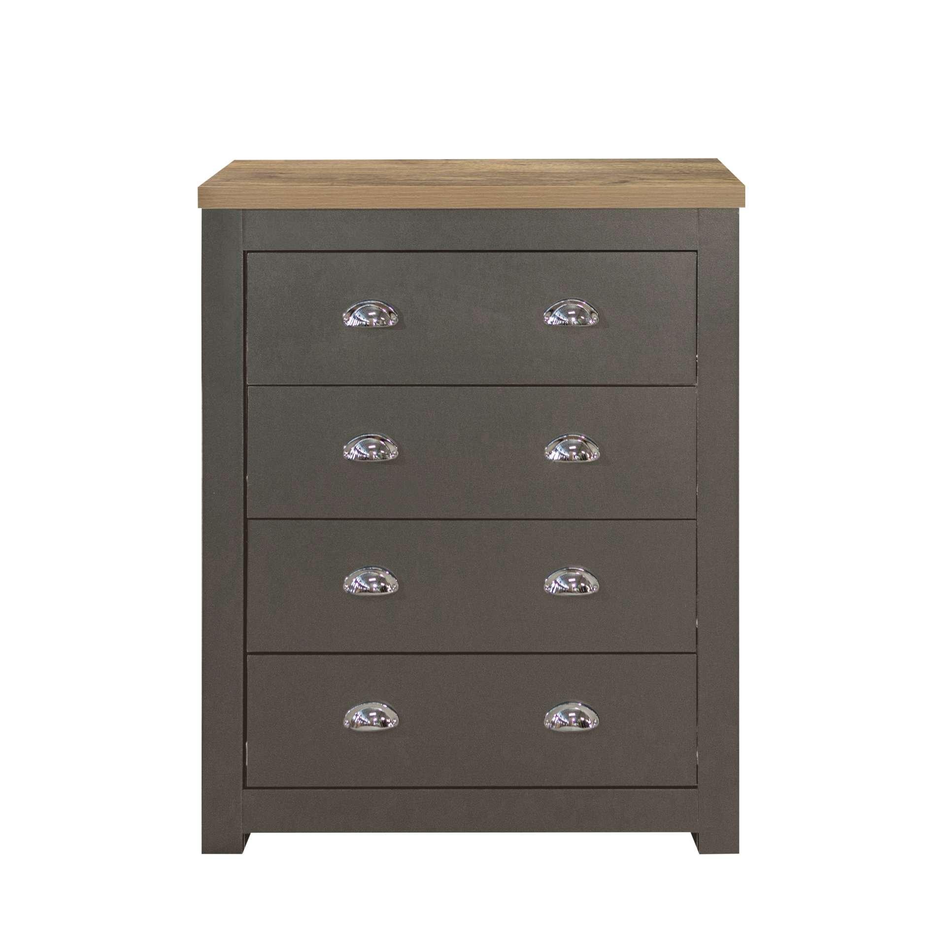 Grey - Birlea - Highgate 4 Drawer Chest - 5