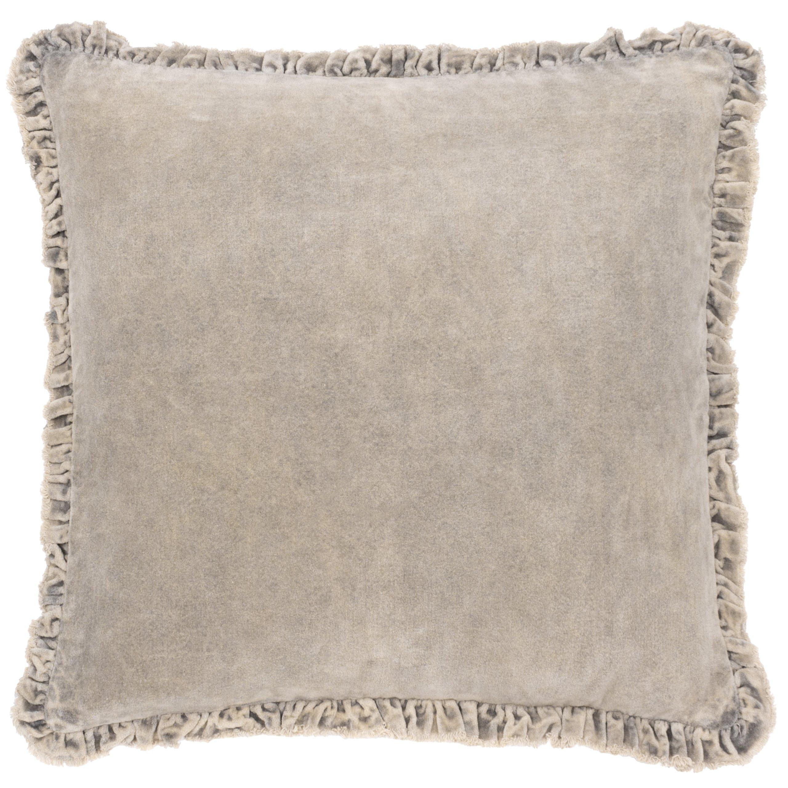 Taupe - Yard - Bertie Cotton Velvet Feather Filled Cushion - 3