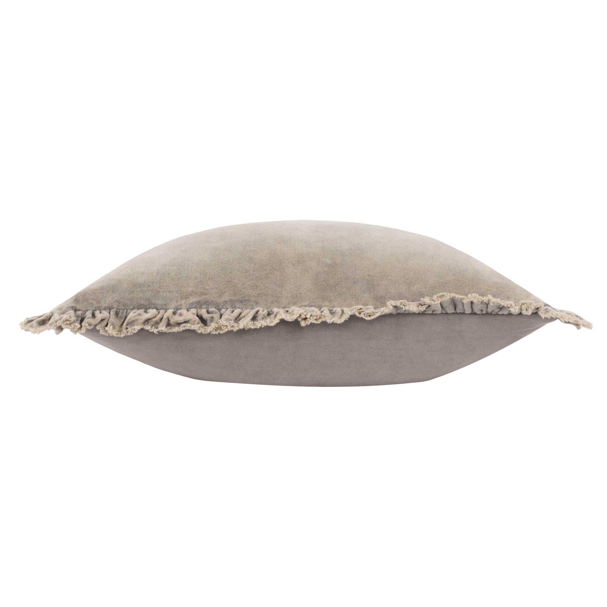 Taupe - Yard - Bertie Cotton Velvet Feather Filled Cushion - 5