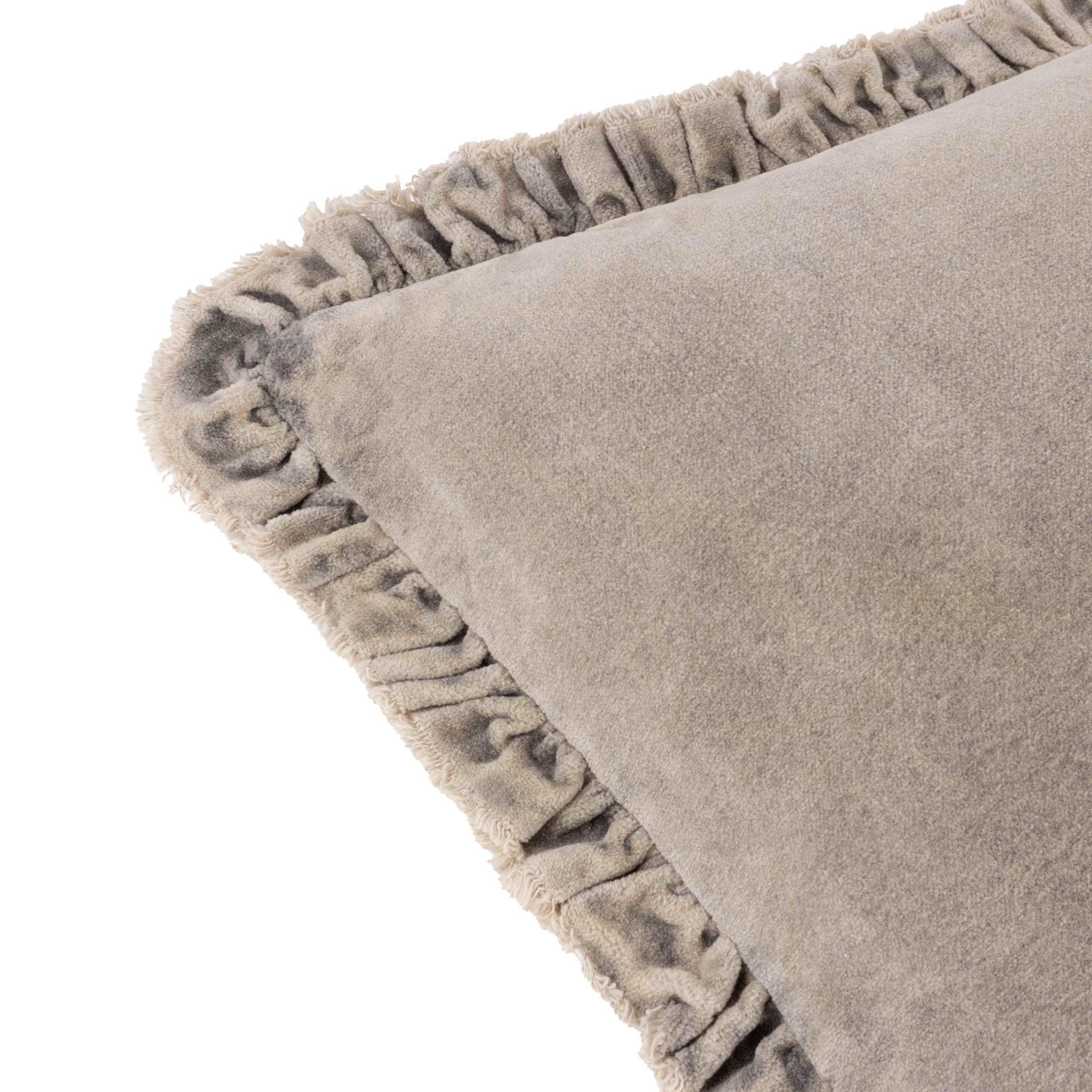 Taupe - Yard - Bertie Cotton Velvet Feather Filled Cushion - 6