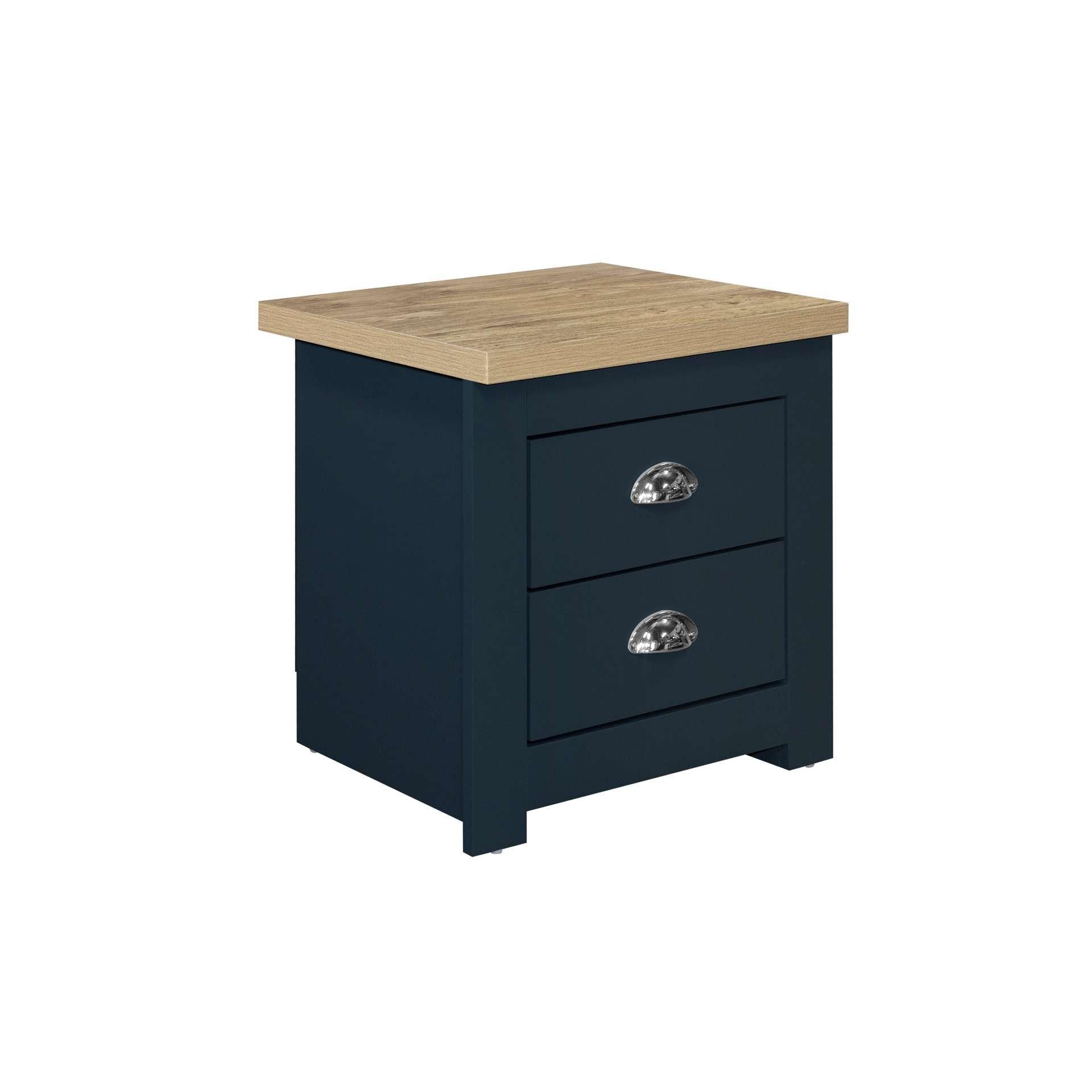 Blue - Birlea - Highgate 2 Drawer Bedside - 3