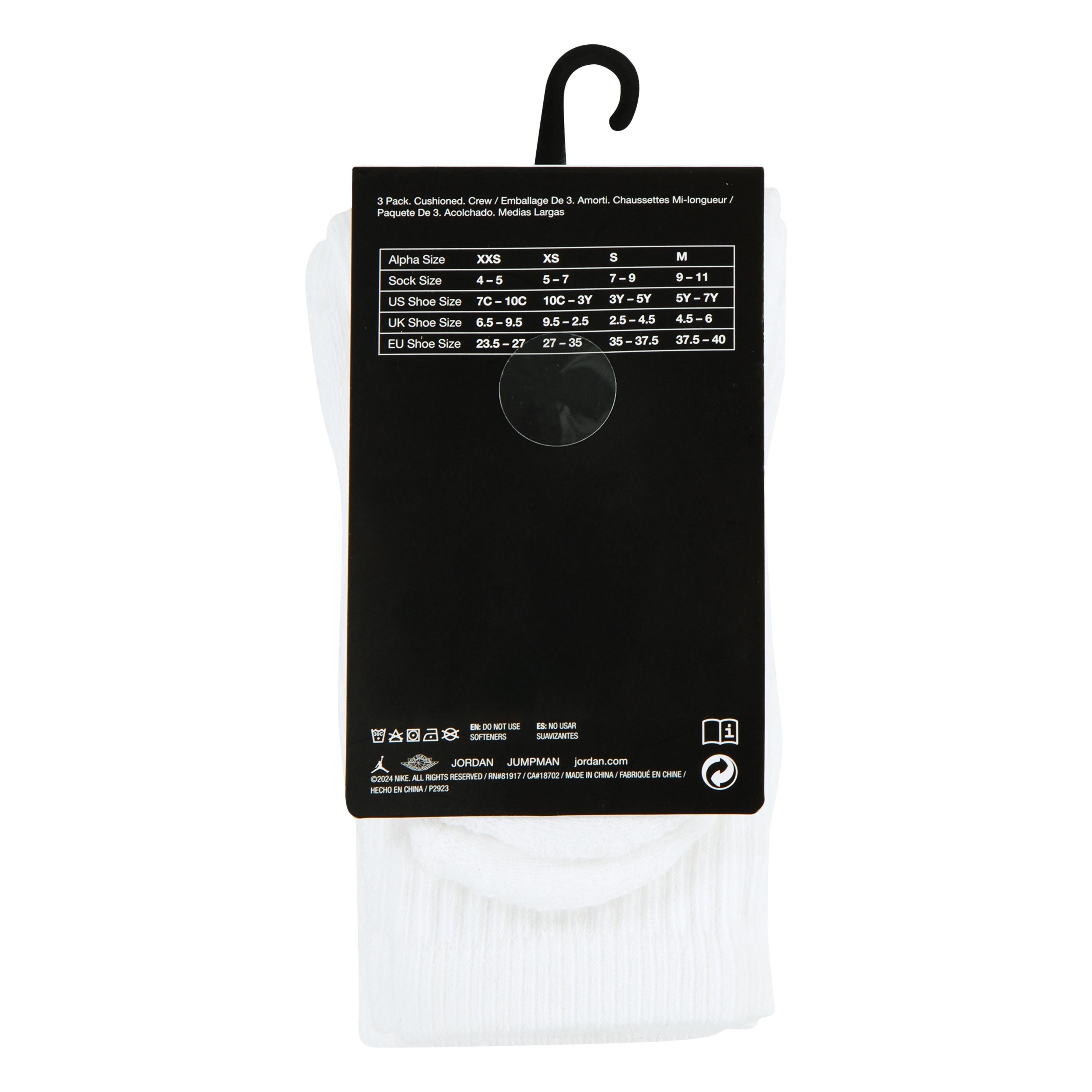 Blanco - Air Jordan - 3 Pack Crew Socks Children's - 3