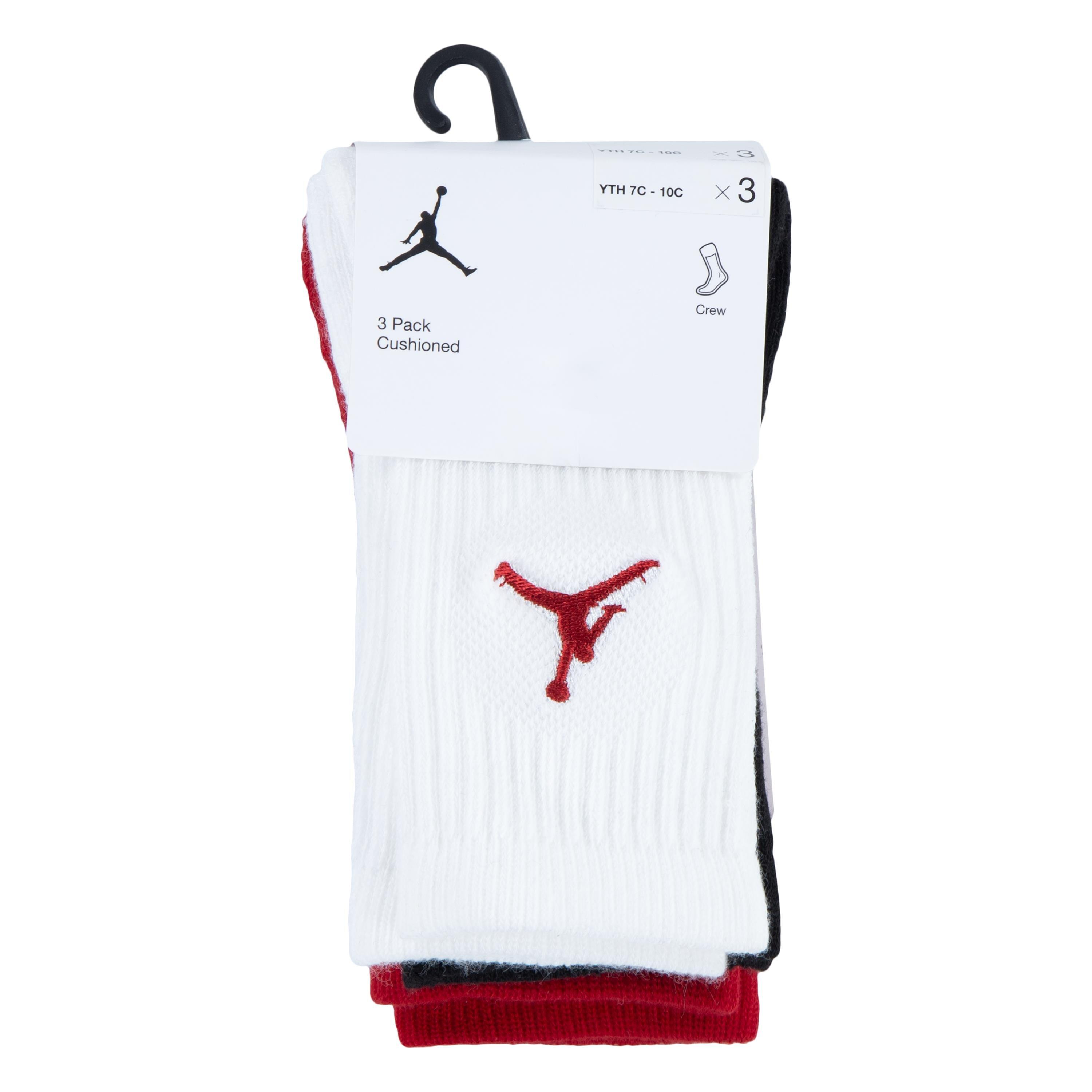 Gym Red - Air Jordan - 3 Pack Crew Socks Children's - 9