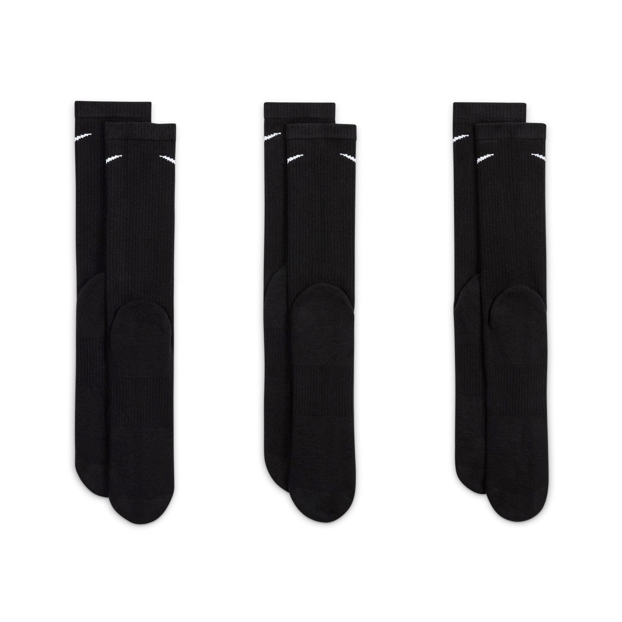 Nero - Nike - 3 Pack Crew Socks Mens - 7