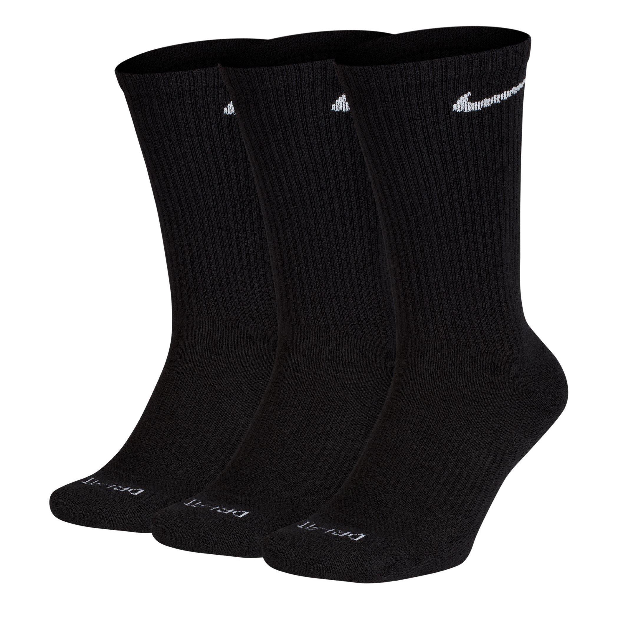 Black/White - Nike - 3 Pack Crew Socks Mens - 3