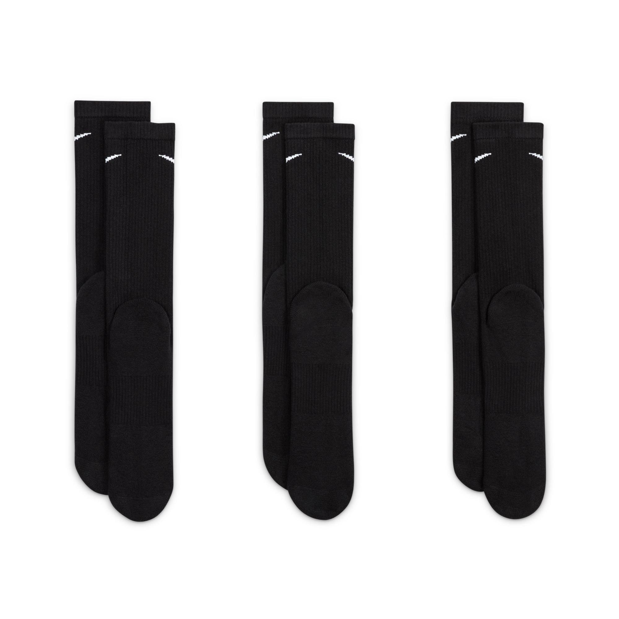 Black/White - Nike - 3 Pack Crew Socks Mens - 7