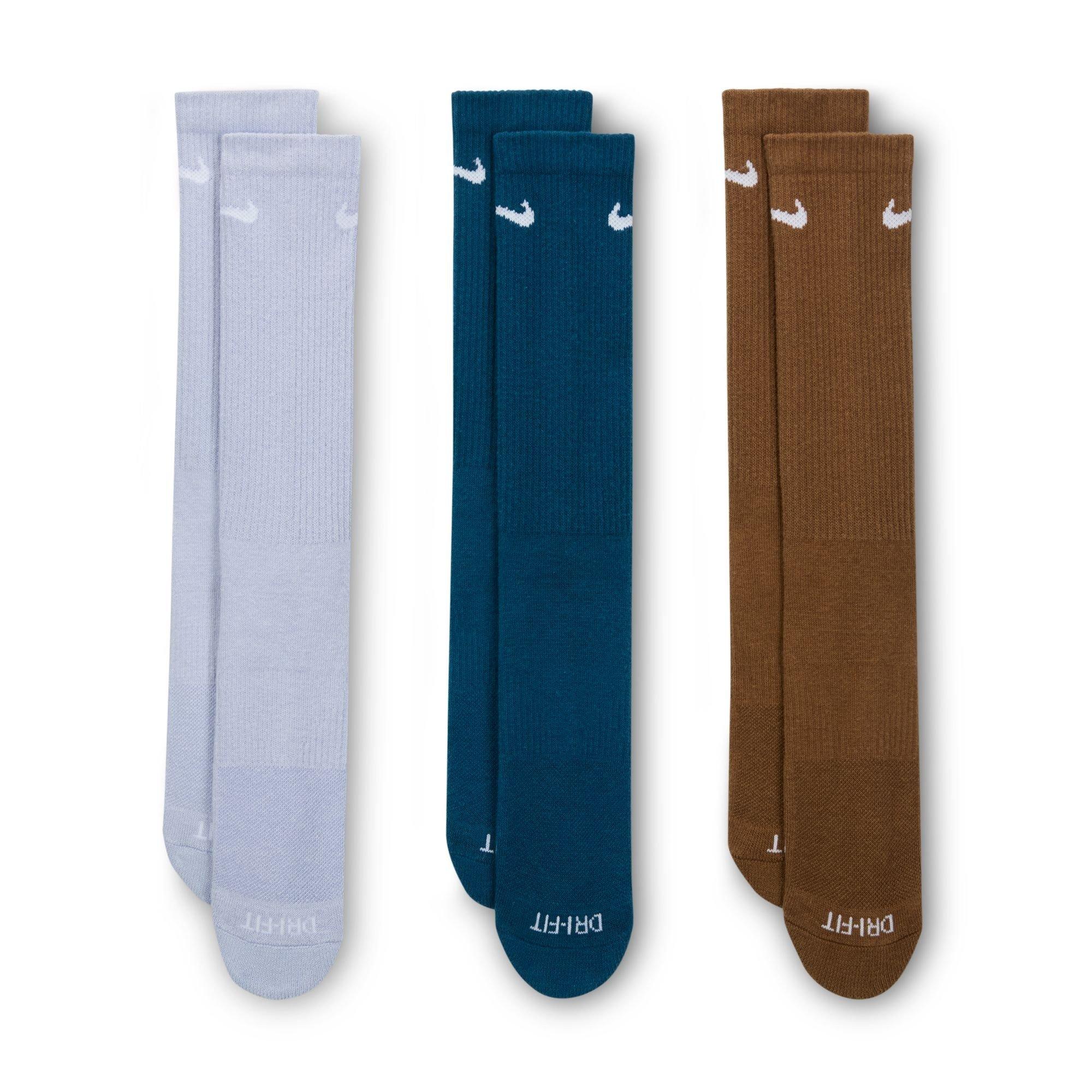 Ghost/Blue - Nike - 3 Pack Crew Socks Mens - 3
