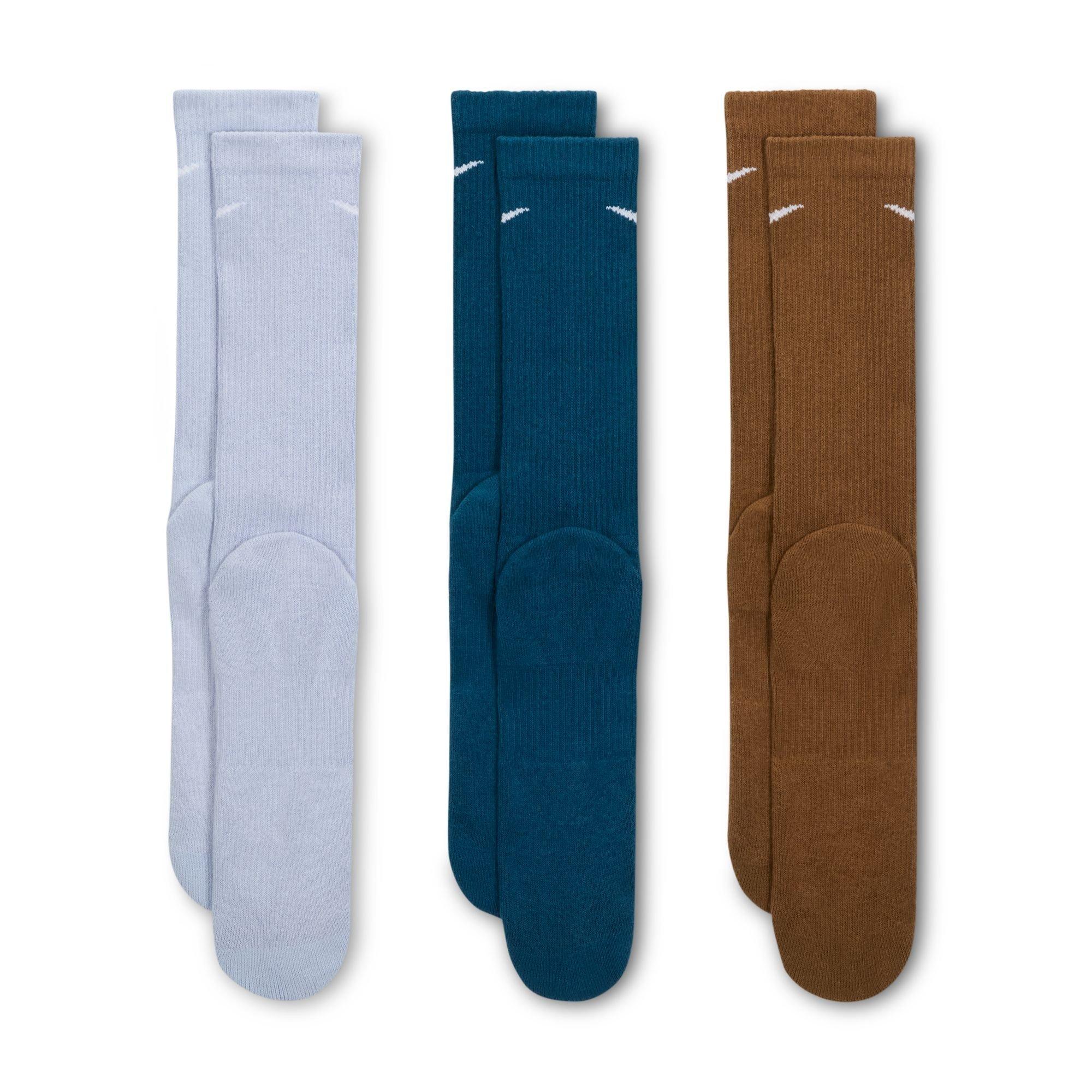 Ghost/Blue - Nike - 3 Pack Crew Socks Mens - 4