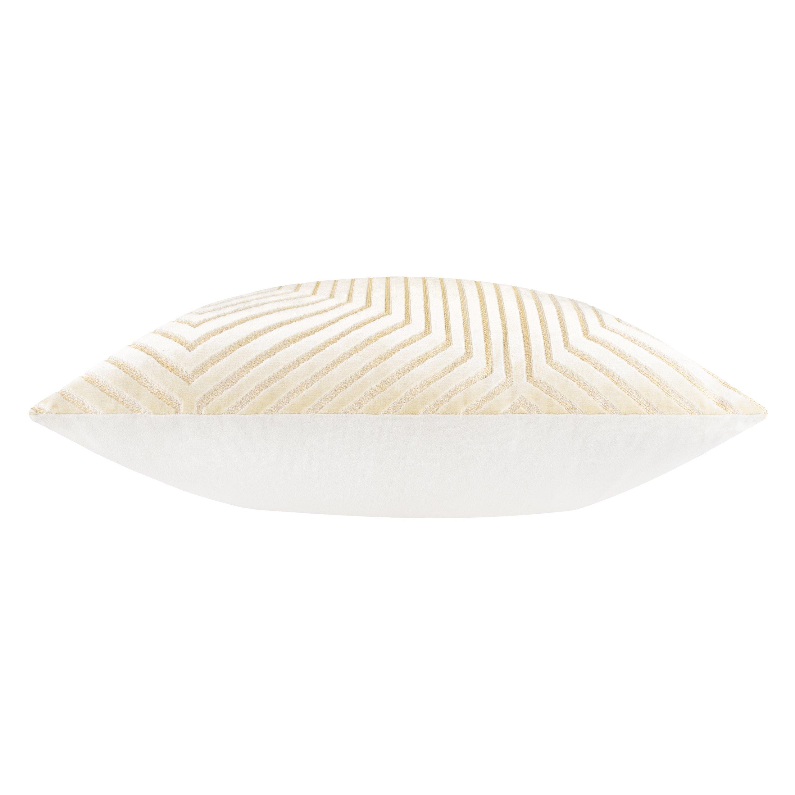 Ivory - Paoletti - Evoke Cut Velvet Feather Filled Cushion - 5