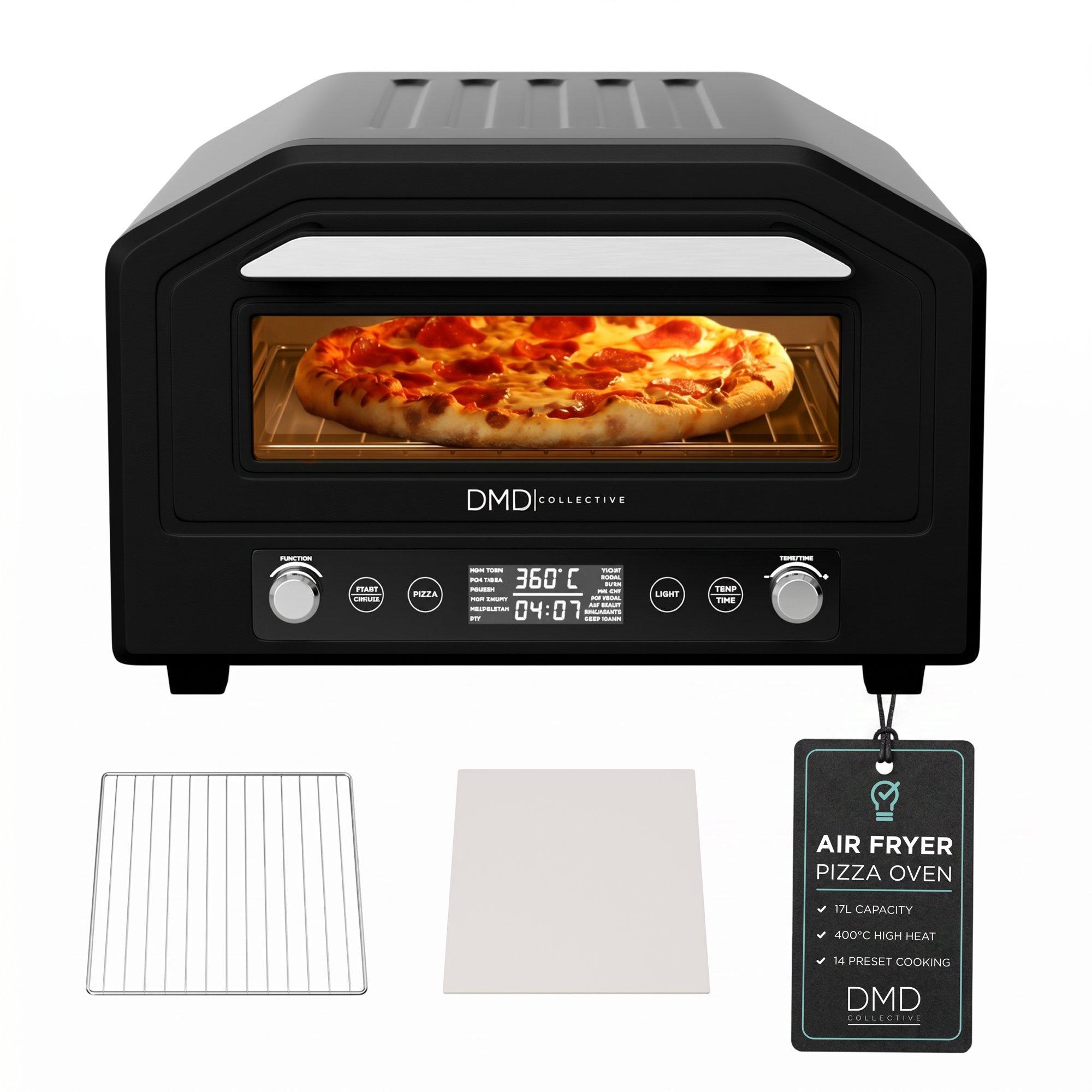 Black - DMD Collective - Electric Pizza Oven & Air Fryer Combo - 1